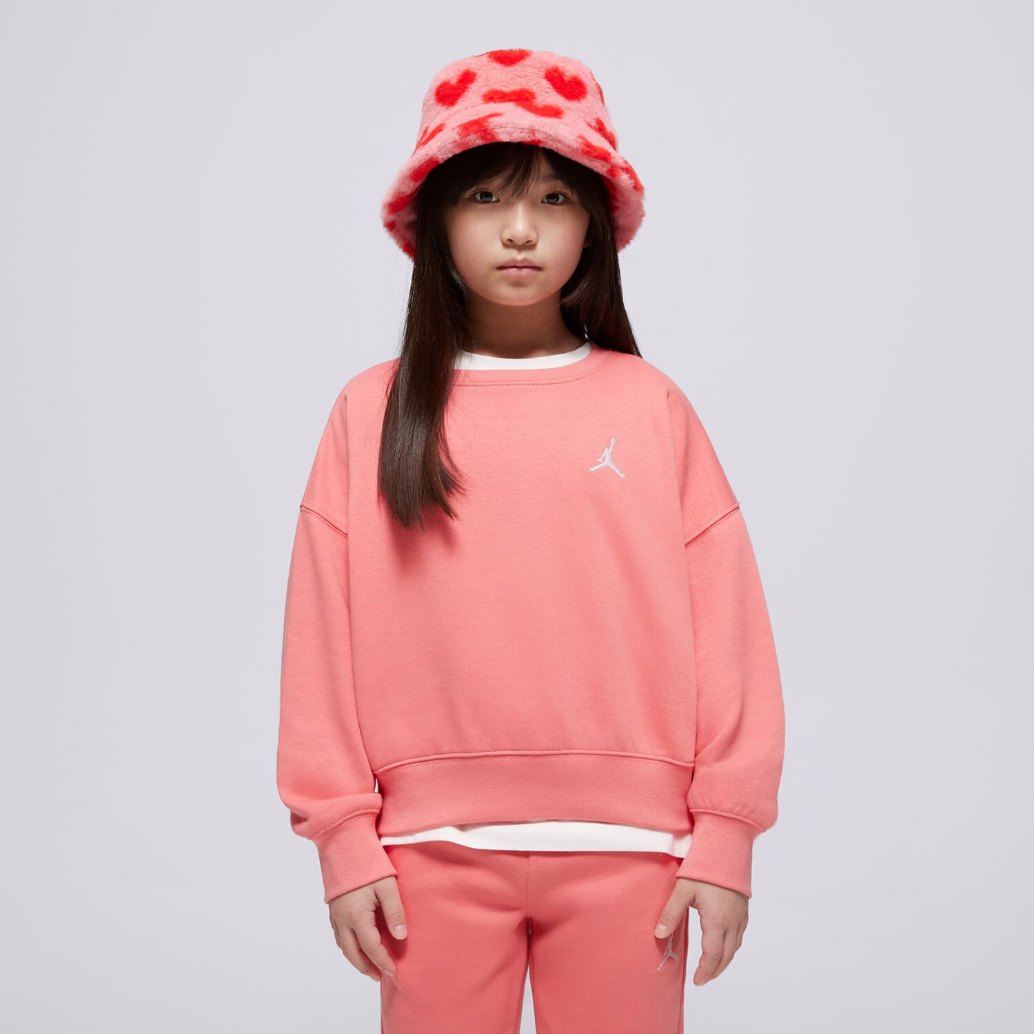 Kinder JORDAN SWEATSHIRT JDG BROOKYLN ESS FT CREW GIRL 45D506-A0Y Rosa