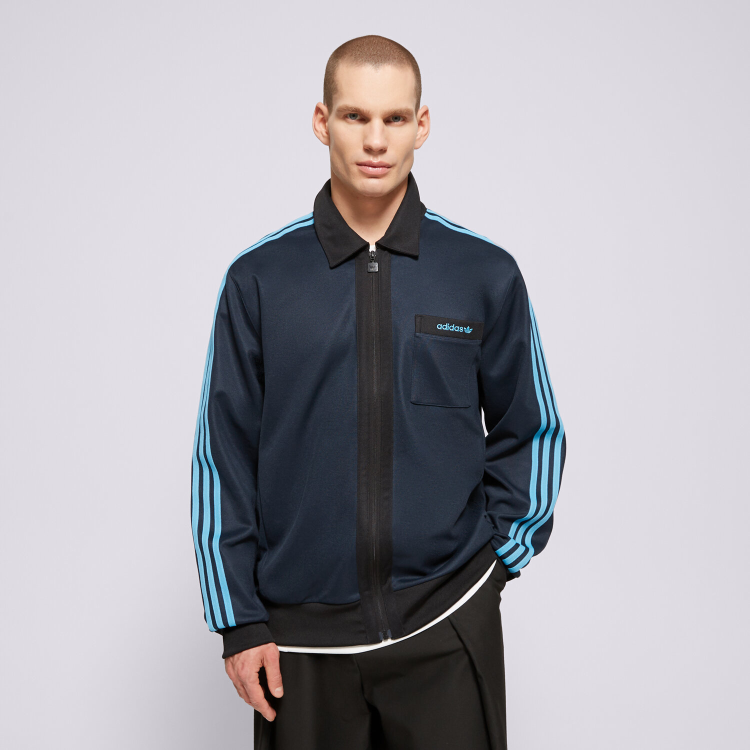 Herren ADIDAS SWEATSHIRT MIT REIßVERSCHLUSS TT JC8361 Dunkelblau