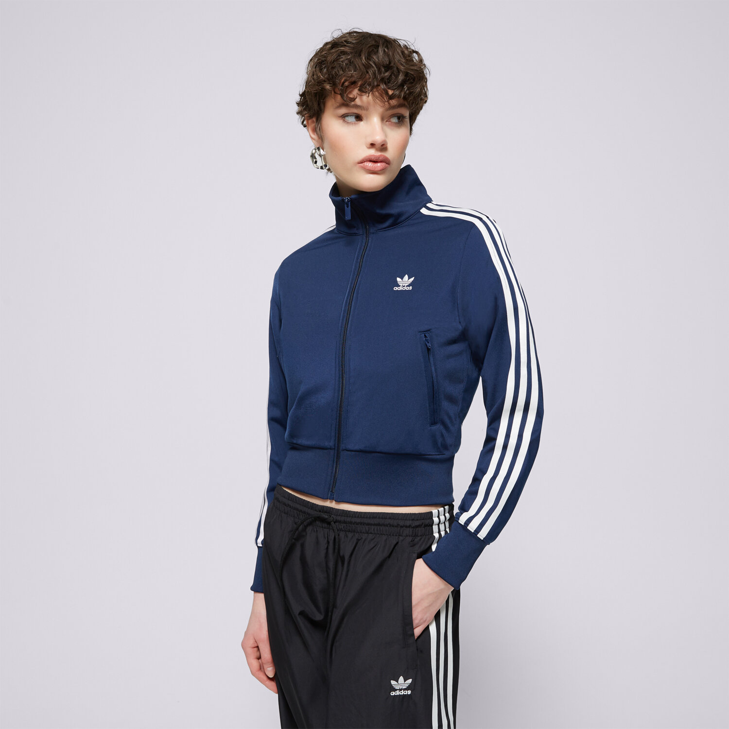 Damen ADIDAS SWEATSHIRT MIT REIßVERSCHLUSS FIREBIRD JC8263 Dunkelblau