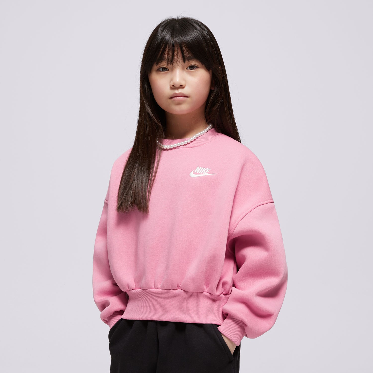 Kinder NIKE SWEATSHIRT G NSW CLUB FLC BXY CRW LBR GIRL FZ9244-646 Rosa