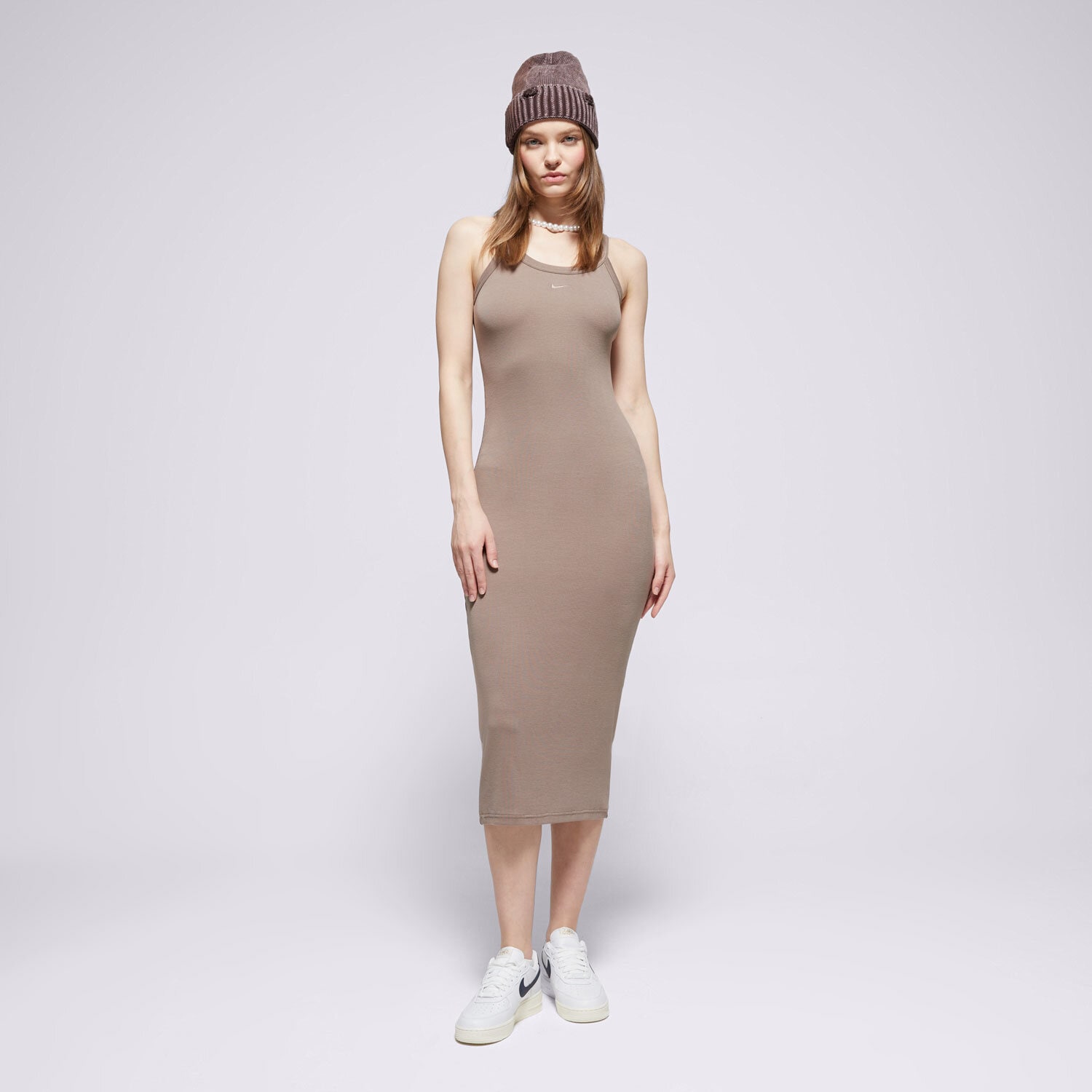 Damen Kleid NIKE KLEID W NSW NK CHLL KNT MRIB TNK DRS HJ0710-233 Braun