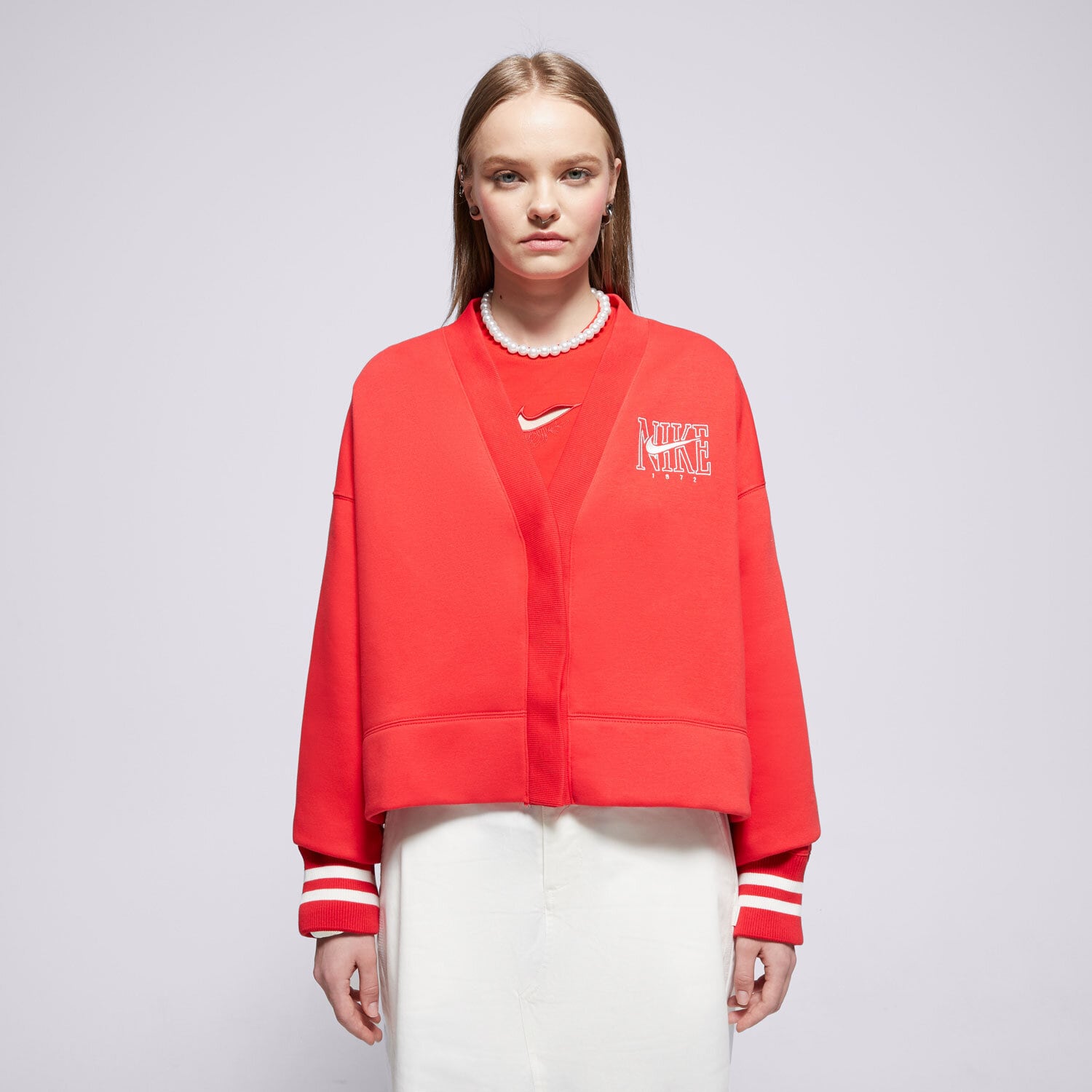 Damen NIKE SWEATSHIRT MIT REIßVERSCHLUSS   W NSW PHNX CRDGN HJ0946-657 Rot
