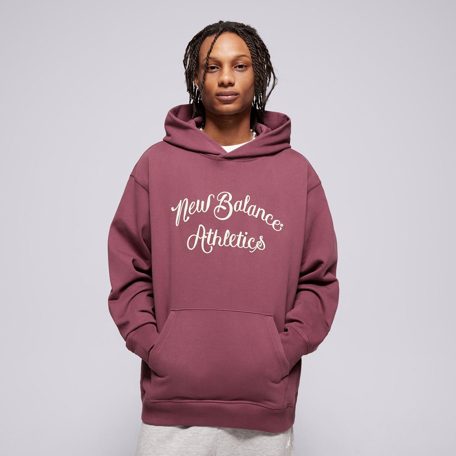 Herren NEW BALANCE HOODIE ATHLETICS RELAXED LEAGUE HOODIE MT51935FDP Dunkelrot
