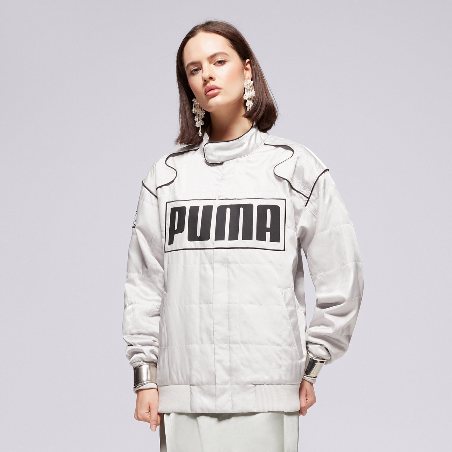 Damen Übergangsjacke PUMA JACKE RELAXED RACER JACKET 629914 61 Grau