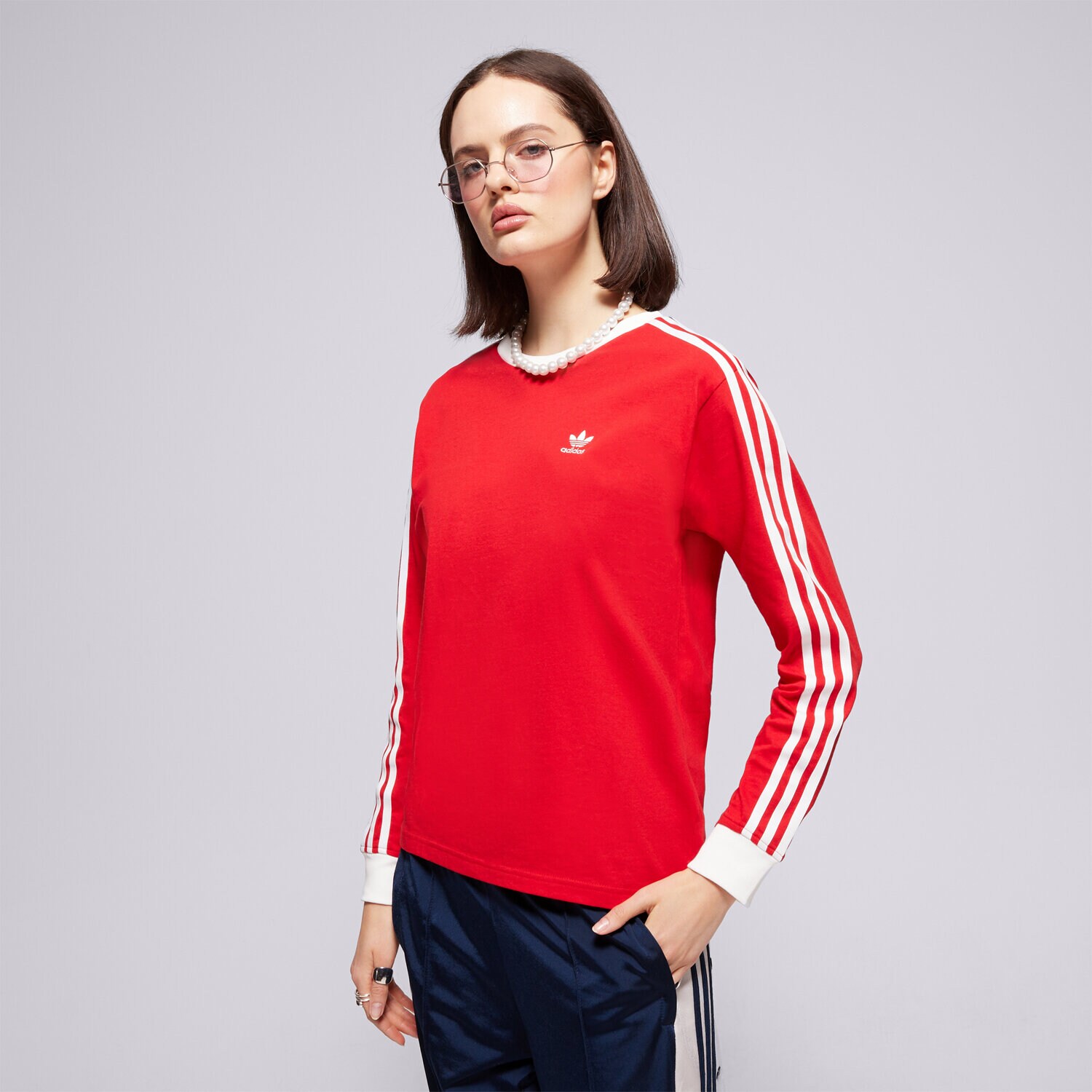 Damen T-Shirt ADIDAS T-SHIRT 3S REGULAR LS JC5777 Rot