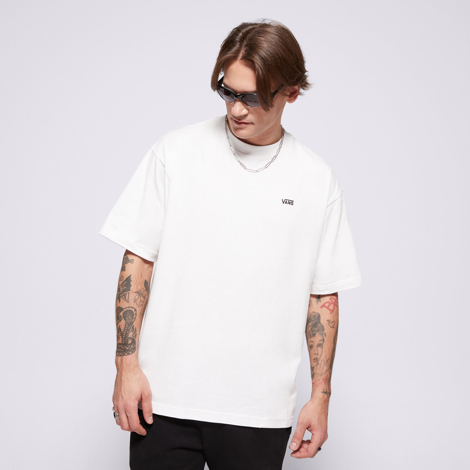 Herren T-Shirt VANS T-SHIRT LEFT CHEST II LOOSE SS VN000P1PWHT1 Weiß