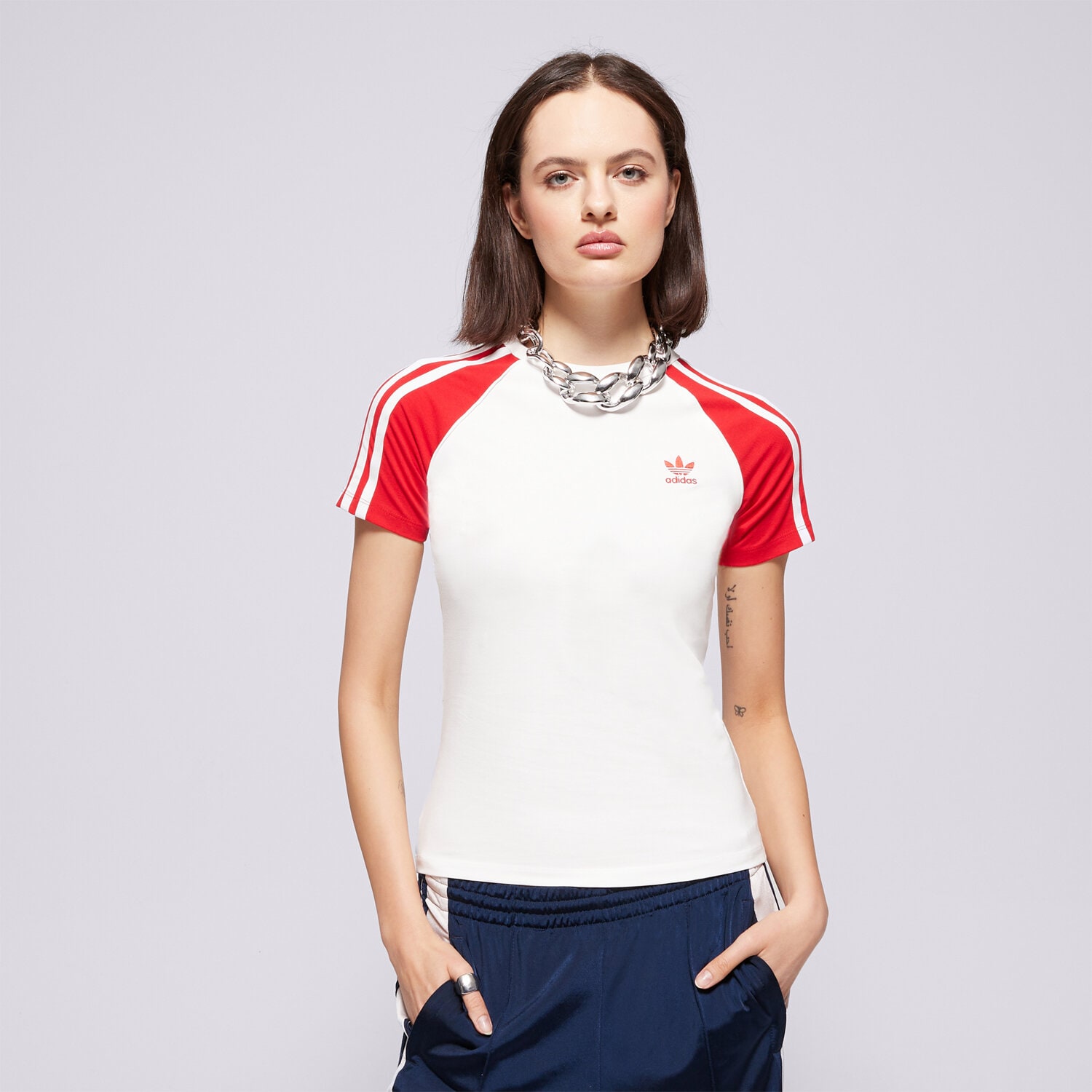 Damen T-Shirt ADIDAS T-SHIRT 3S SLIM TEE JD0835 Weiß