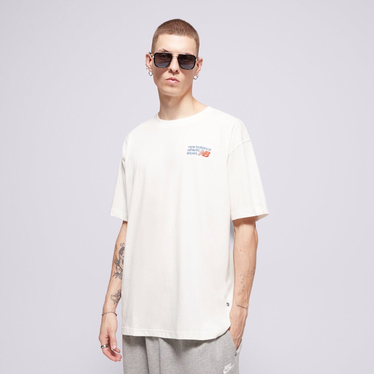 Herren T-Shirt NEW BALANCE T-SHIRT ATHLETICS PREMIUM LOGO T-SHIRT MT41908SST Weiß