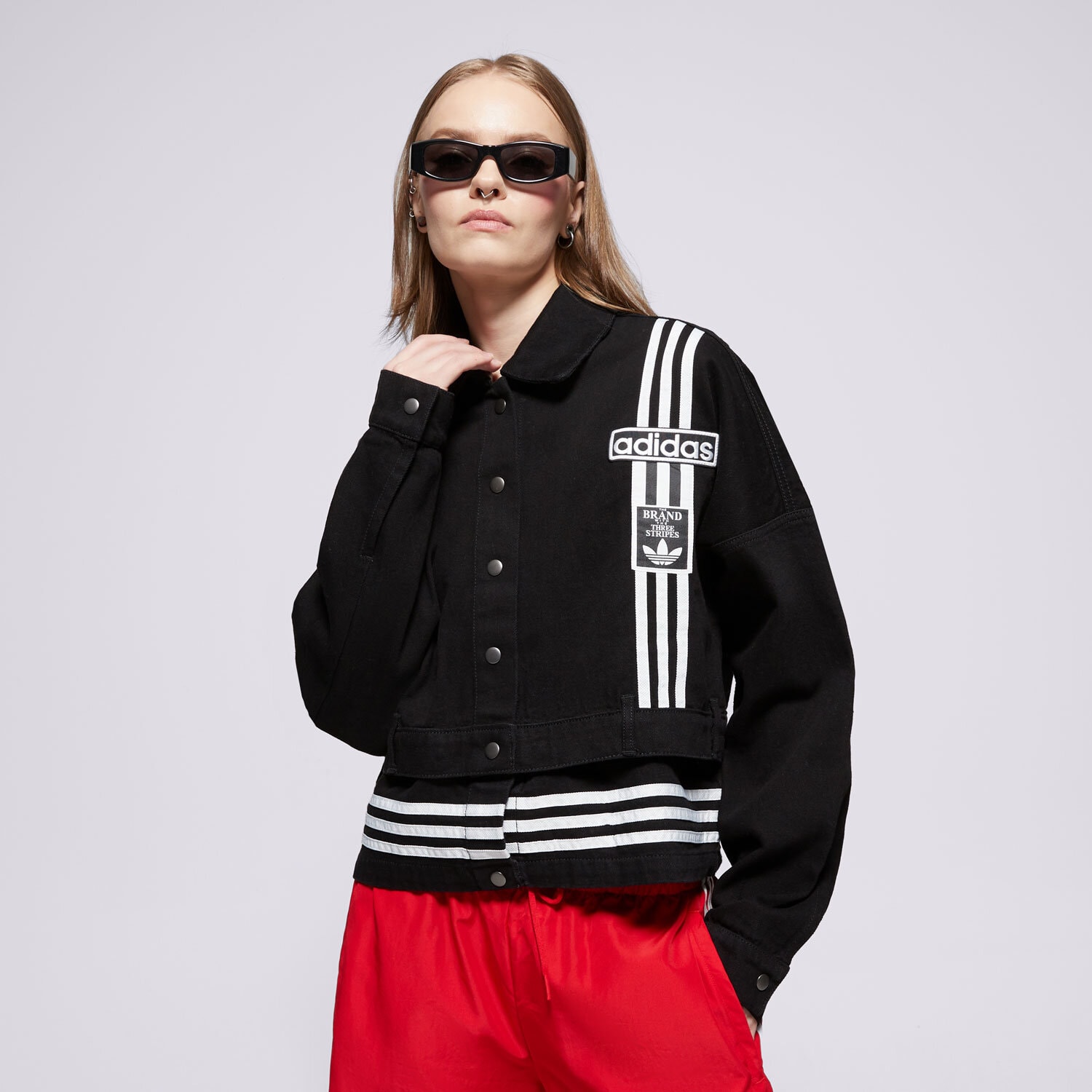 Damen Übergangsjacke ADIDAS JACKE DENIM TRACK TOP JJ3095 Schwarz