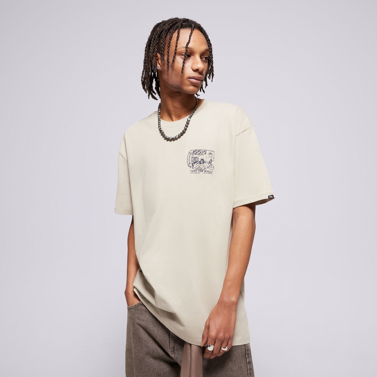 Herren T-Shirt VANS T-SHIRT NEXT STOP SS VN000NHPZUJ Beige