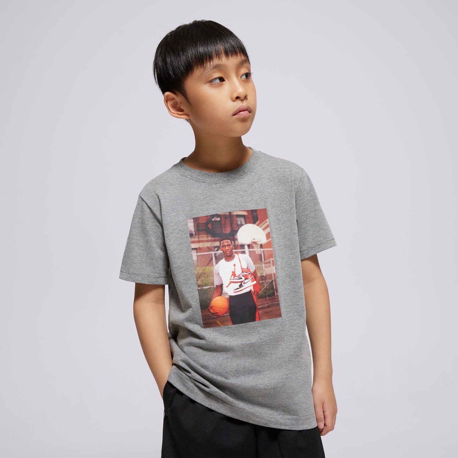 Kinder T-Shirt JORDAN T-SHIRT JDB MJ BRAND PHOTO SS CREW BOY 95D626-GEH Grau