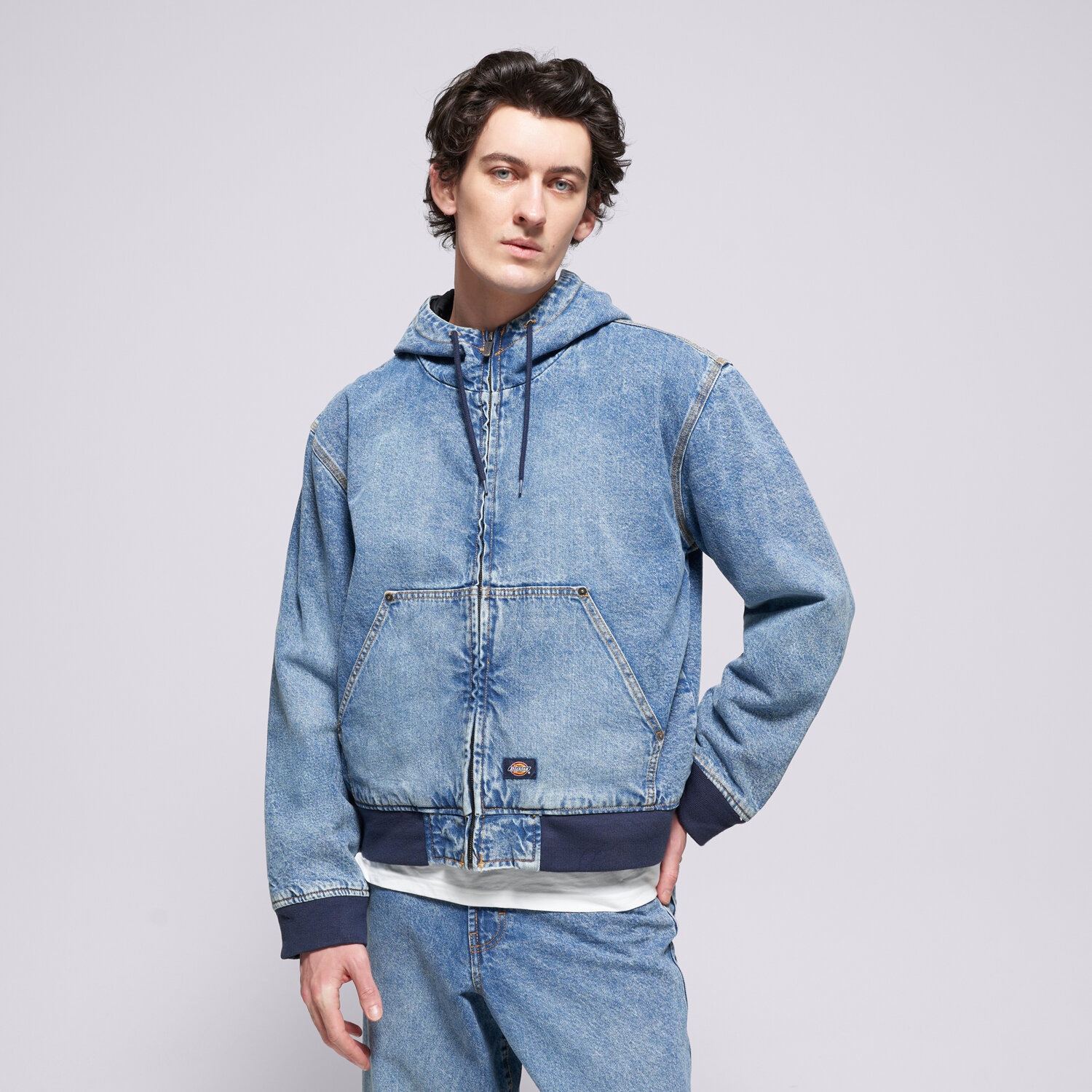 Herren Übergangsjacke DICKIES JACKE DICKIES HOODED DENIM JACKET DK0A4ZAPK211 Blau