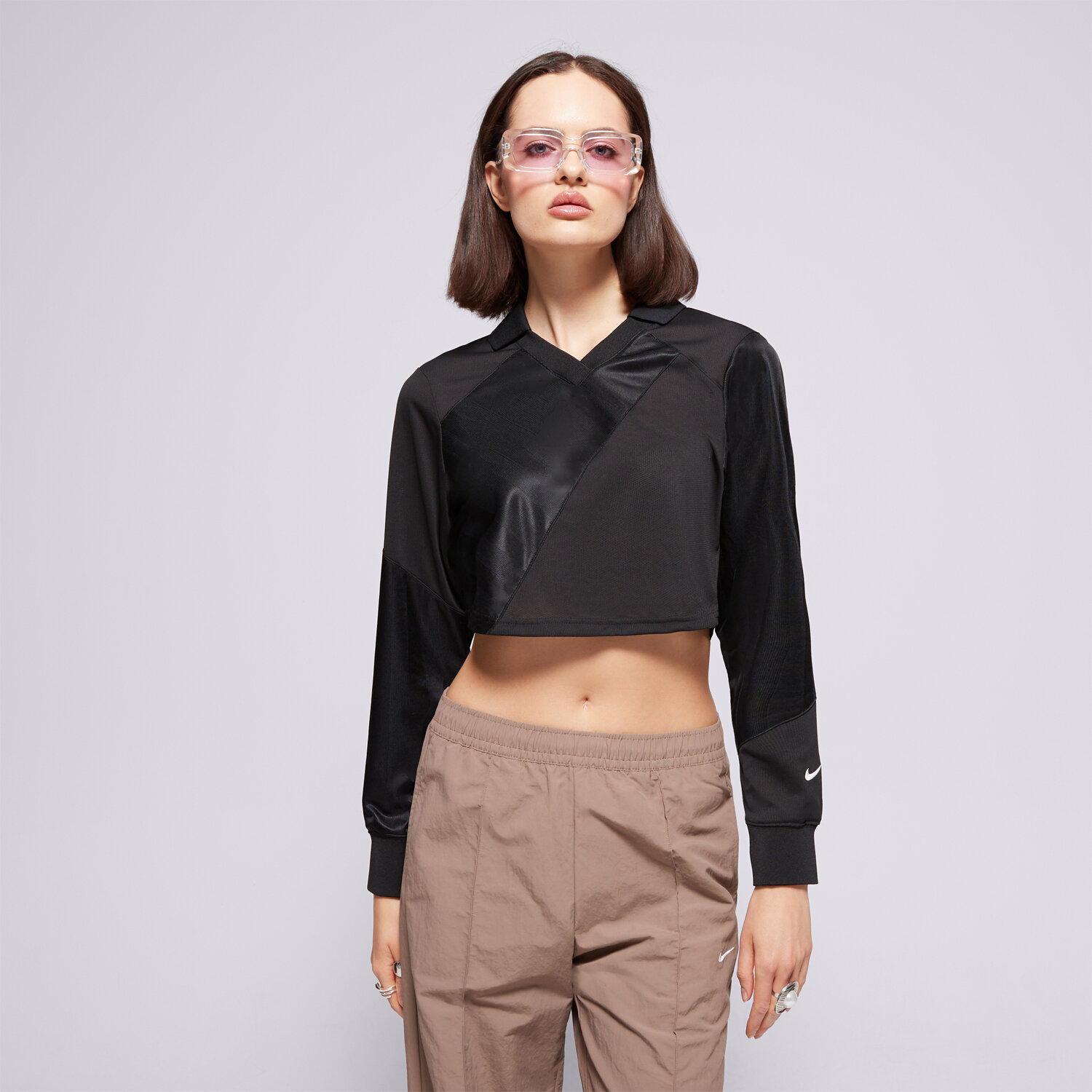 Damen T-Shirt NIKE T-SHIRT W NSW STREET LS CROP JRSY HF9507-010 Schwarz