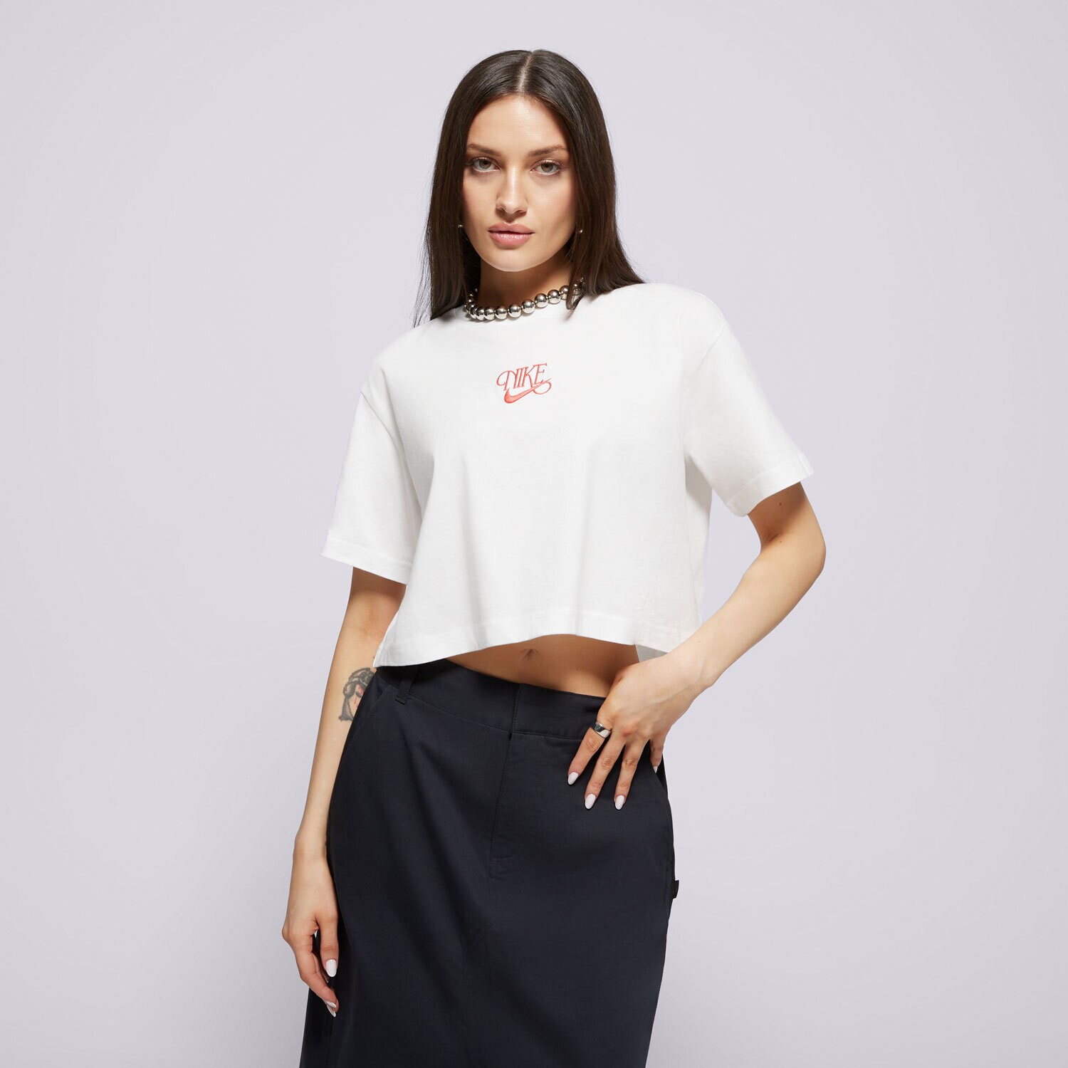 Damen T-Shirt NIKE T-SHIRT W NSW SS CROP TEE IWD HF9500-100 Weiß