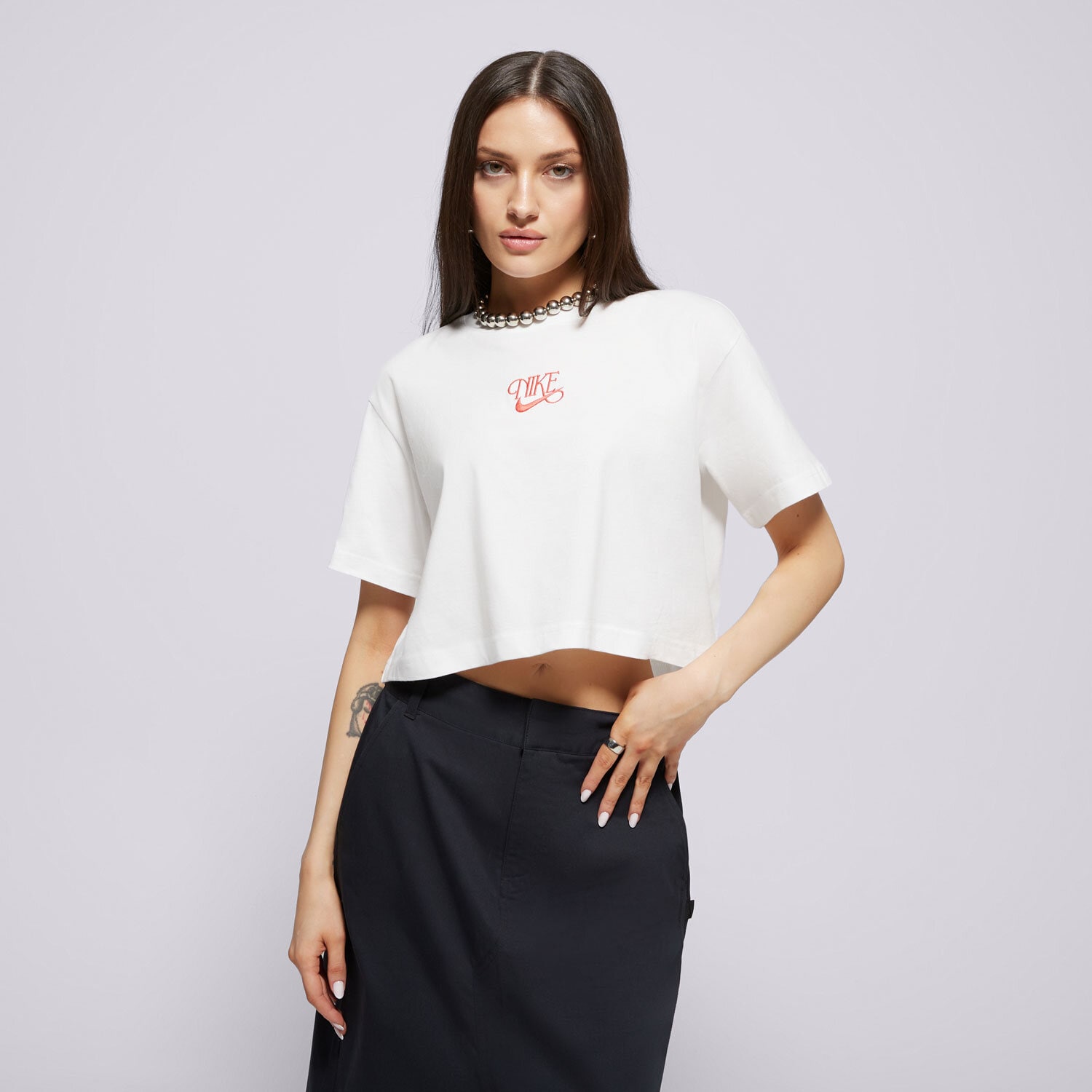 Damen T-Shirt NIKE T-SHIRT W NSW SS CROP TEE IWD HF9500-100 Weiß