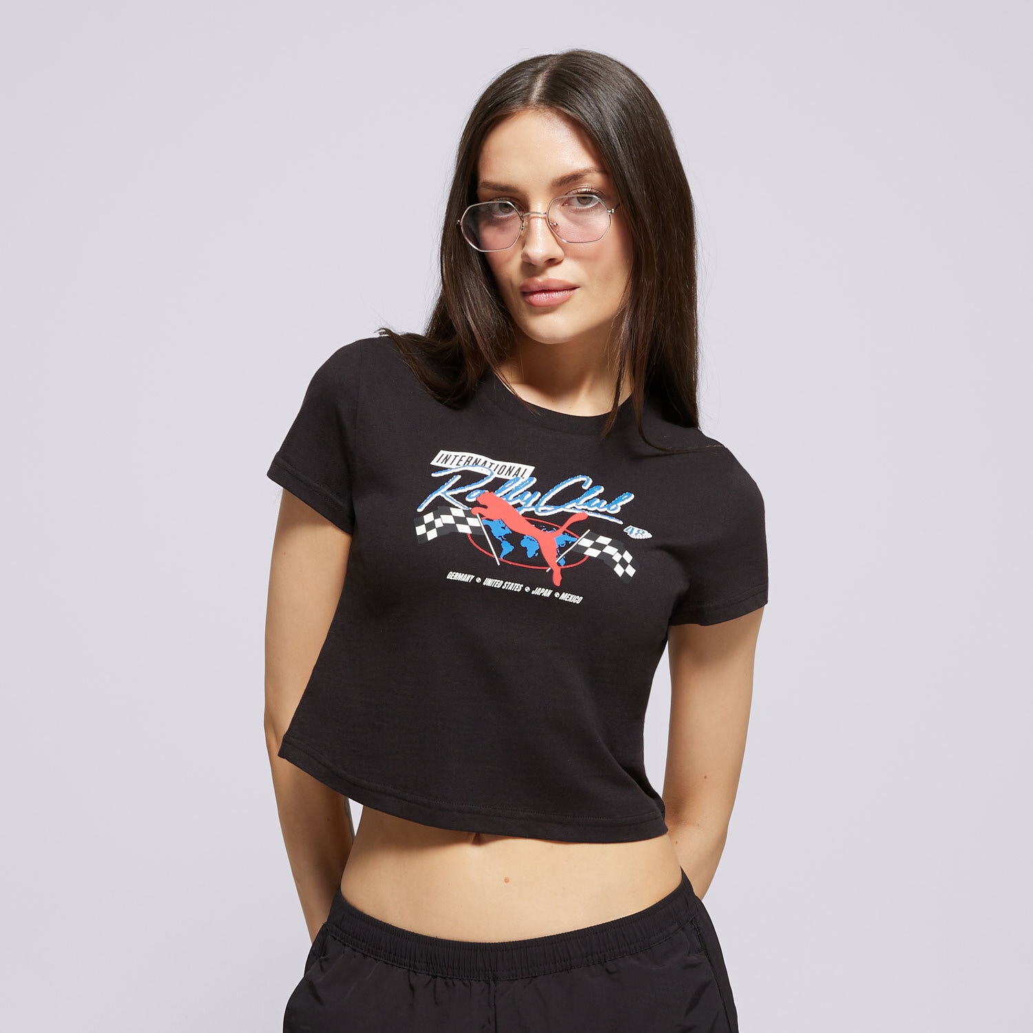 Damen T-Shirt PUMA T-SHIRT MOTO BABY TEE 631502 01 Schwarz
