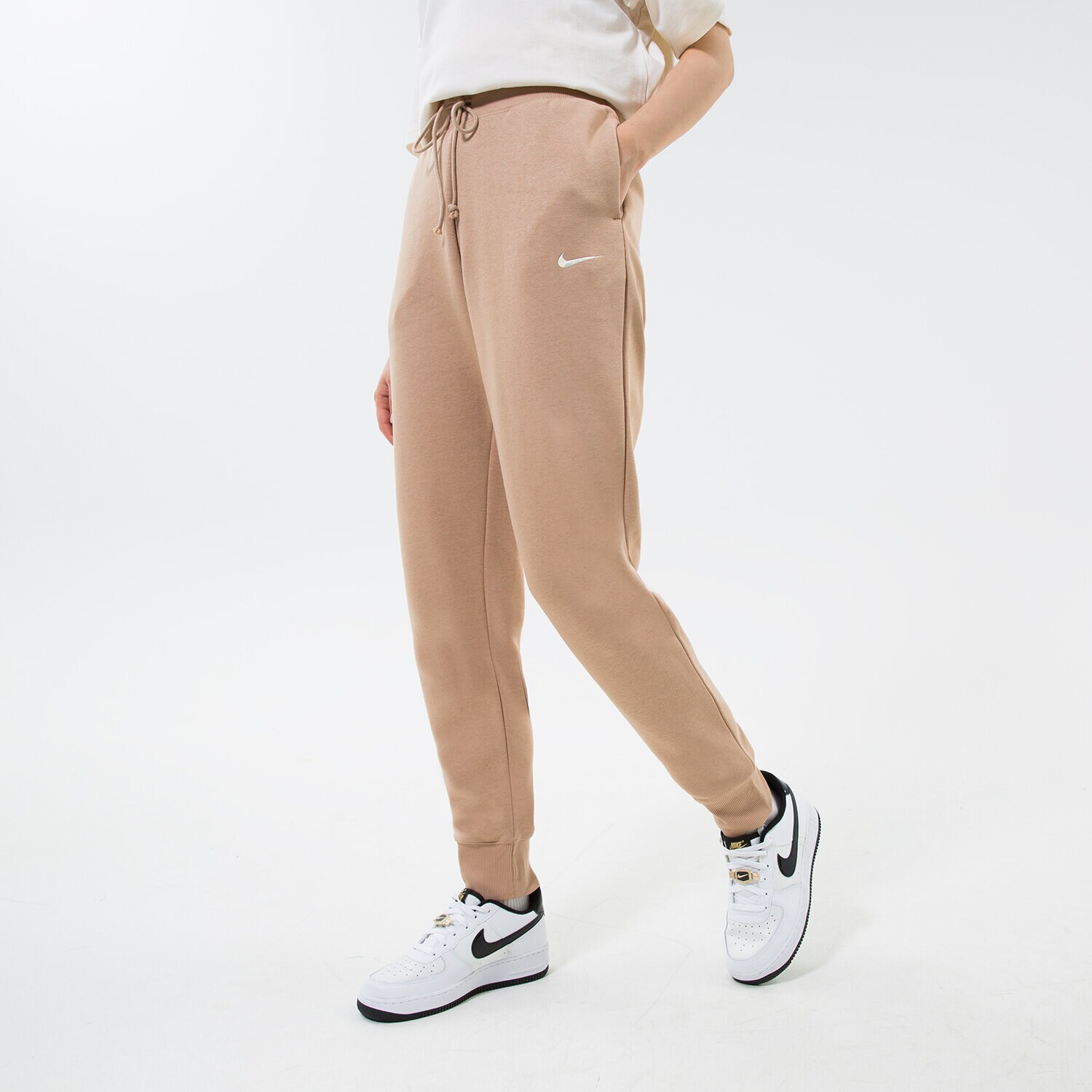 Damen Hosen NIKE HOSE W NSW STYLE FLC HR PANT STD DQ5688-200 Beige
