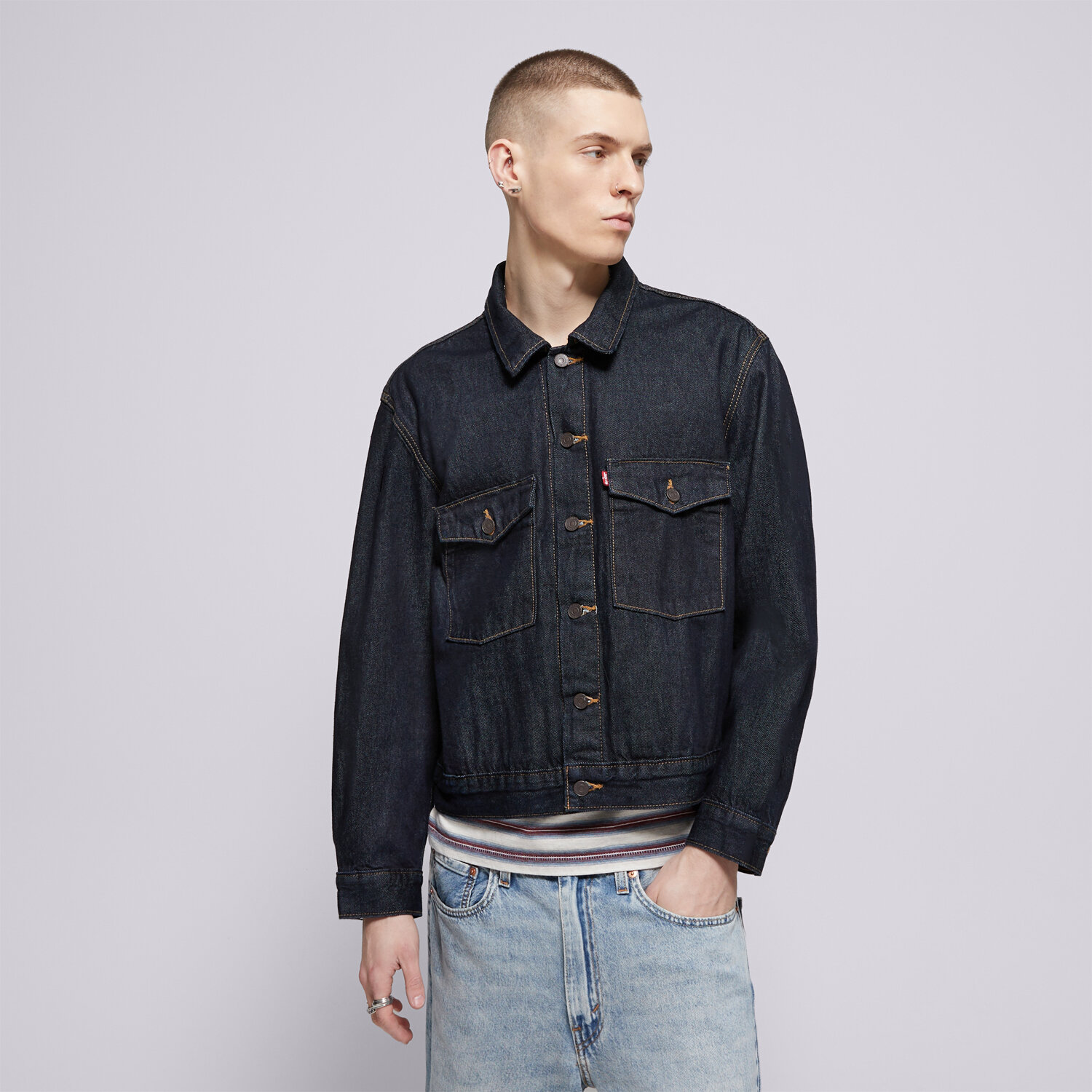 Herren Übergangsjacke LEVI'S JACKE EMBARCADERO STATION JKT DARK INDIGO - FLAT FINI 0010P-0004 Dunkelblau