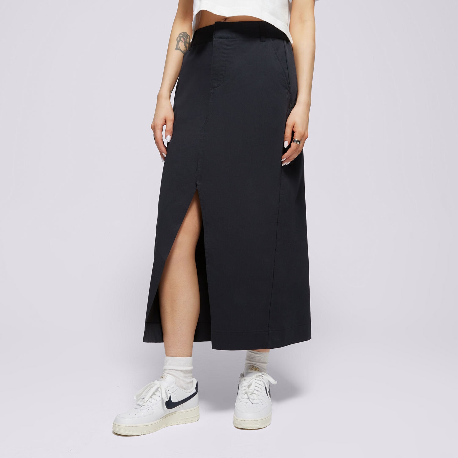 Damen Rock NIKE ROCK NSW CLLCTN TWILL SKIRT FRWY HQ8022-010 Schwarz