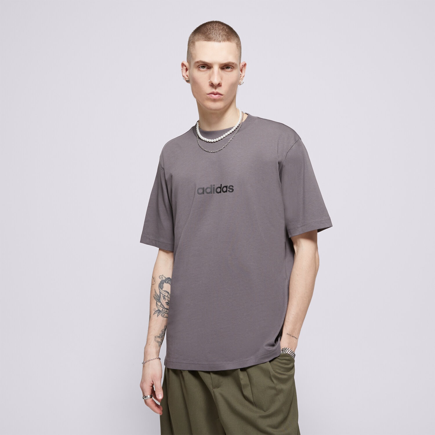 Herren T-Shirt ADIDAS T-SHIRT M LIN SJ T JE9005 Grau