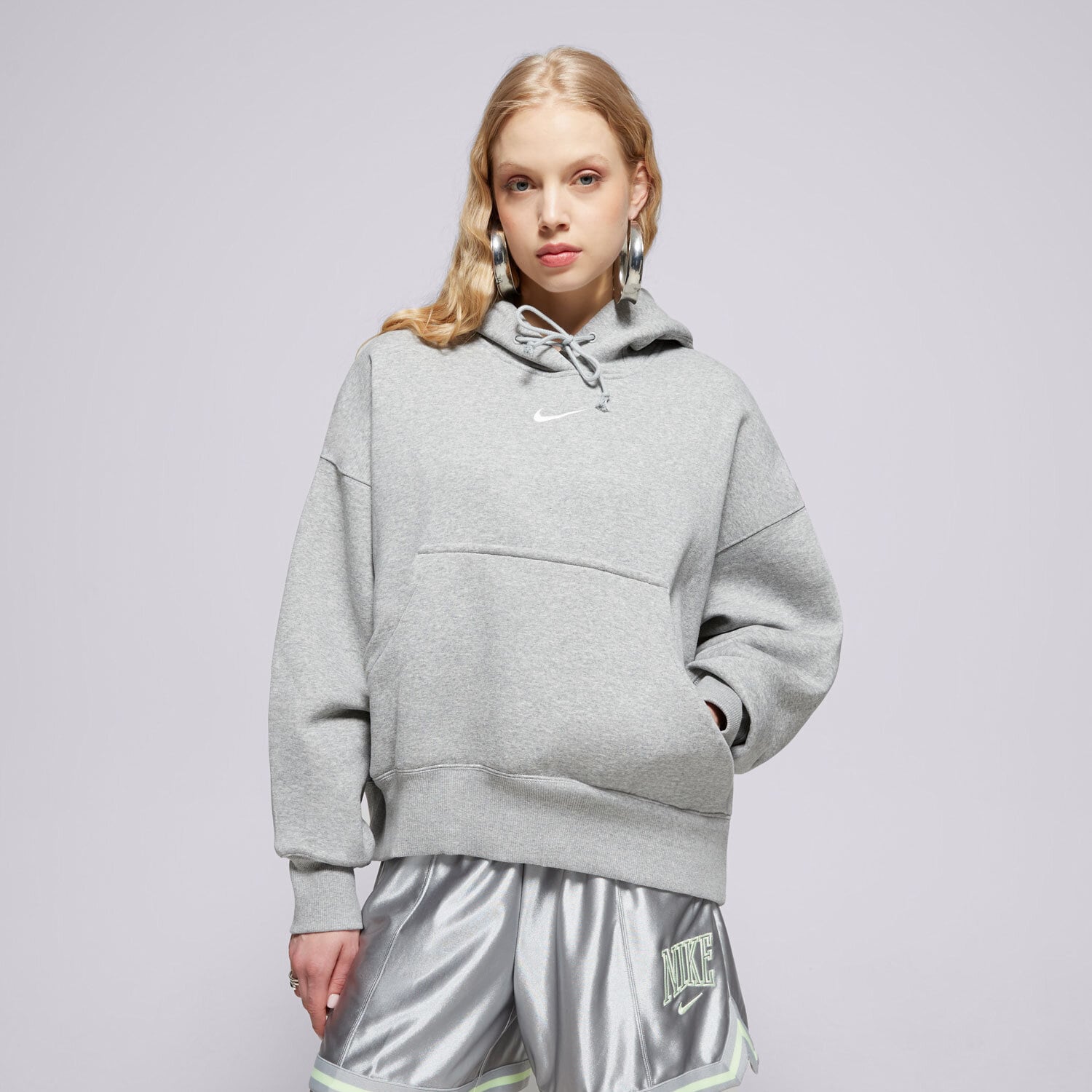 Damen NIKE HOODIE W NSW PHNX FLC OOS PO DQ5858-063 Grau