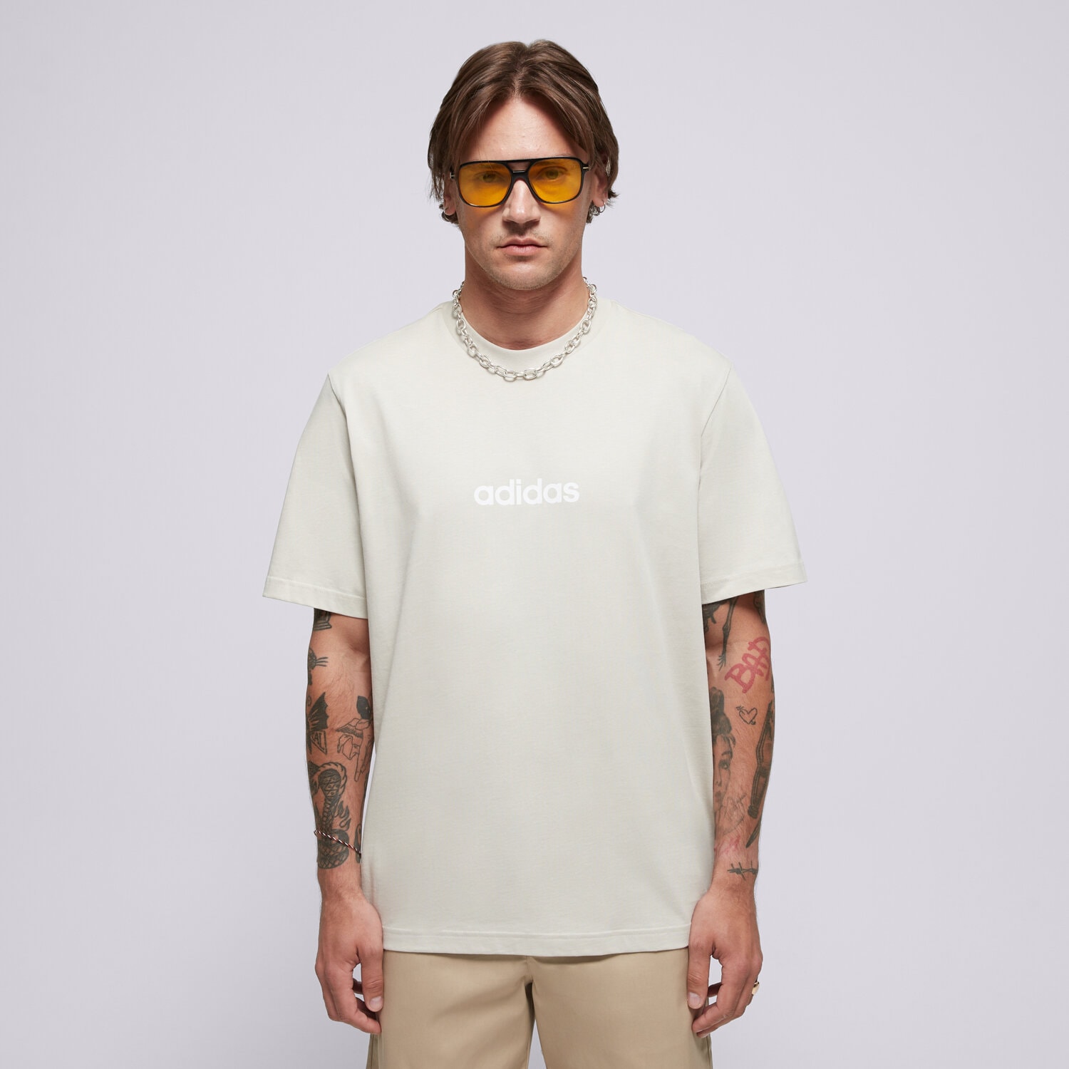 Herren T-Shirt ADIDAS T-SHIRT M LIN SJ T JE9007 Beige