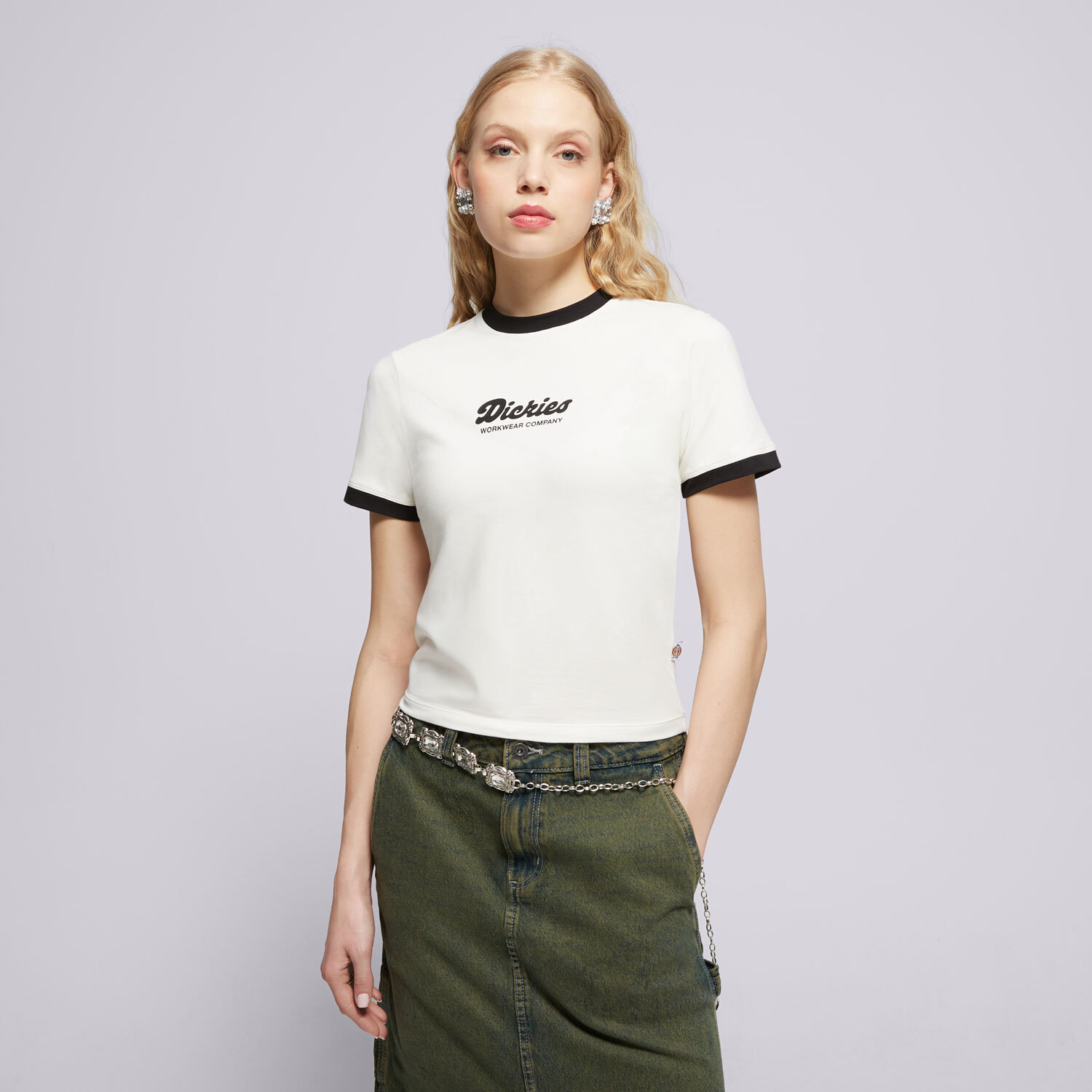 Damen T-Shirt DICKIES T-SHIRT LEWISTOWN RINGER SS TEE W DK0A4Z8IC481 Beige