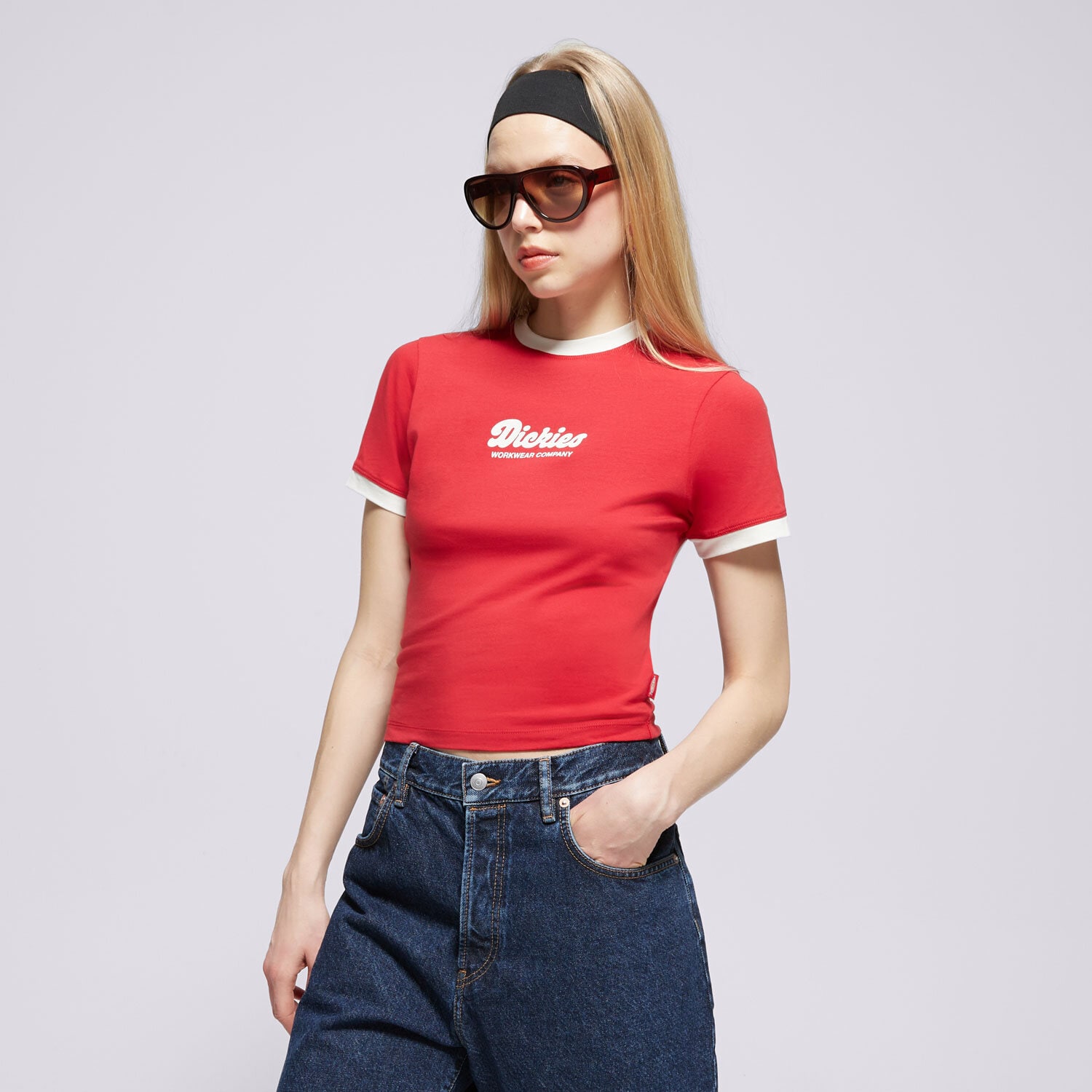 Damen T-Shirt DICKIES T-SHIRT LEWISTOWN RINGER SS TEE W DK0A4Z8I0ER1 Rot