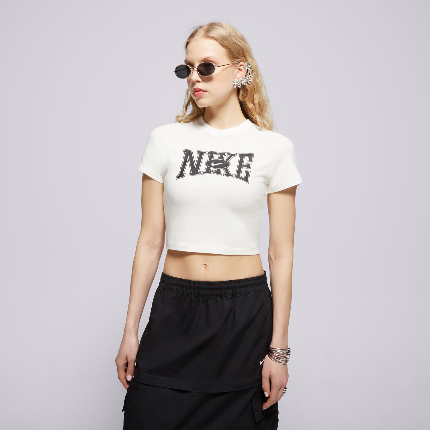Damen T-Shirt NIKE T-SHIRT W NSW SLIM CROP TEE STREET HQ1709-133 creme