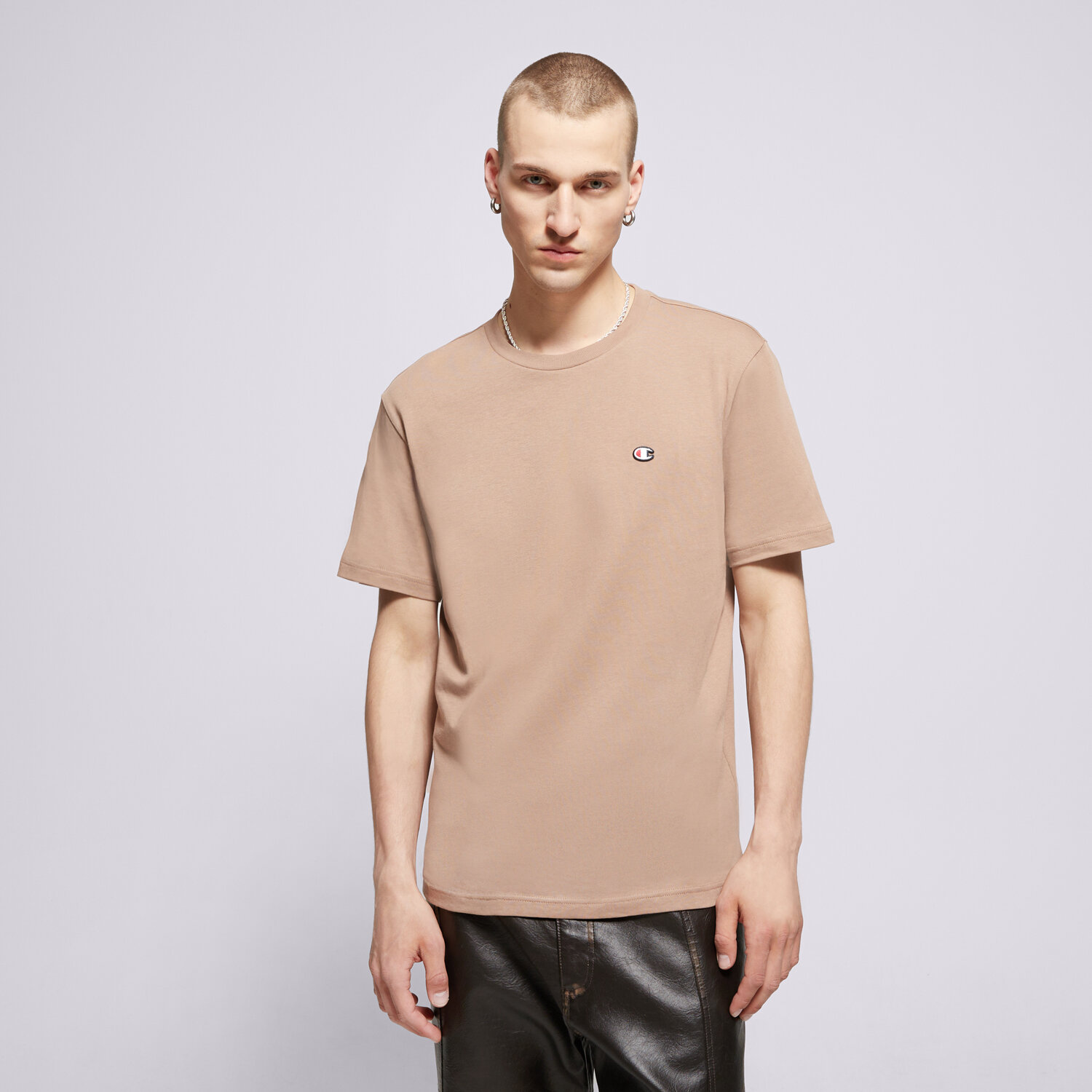 Herren T-Shirt CHAMPION T-SHIRT CREWNECK TEE 220453MS112 Beige