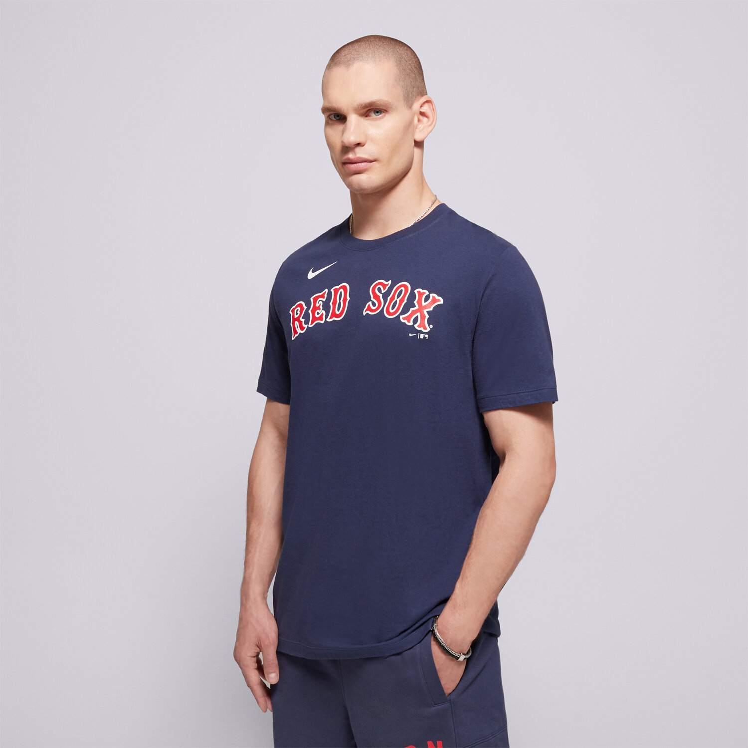 Herren T-Shirt NIKE T-SHIRT FUSE WORDMARK COTTON TEE BOSTON RED SOX N199-44B-BQ-0U5 Dunkelblau