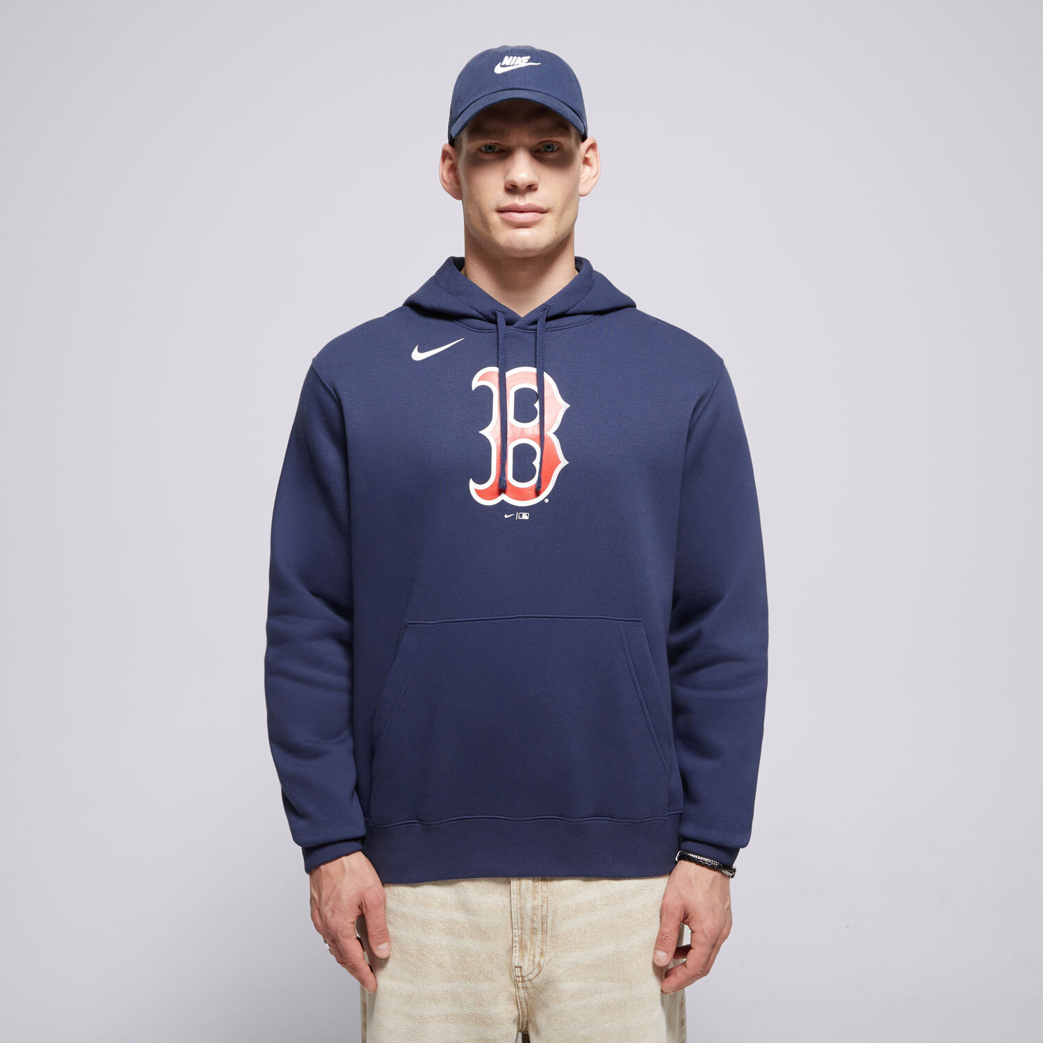 Herren NIKE HOODIE MLB LOGO CLUB FLEECE HOOD BOSTON RED SOX NKDK-44B-BQ-CKX Dunkelblau