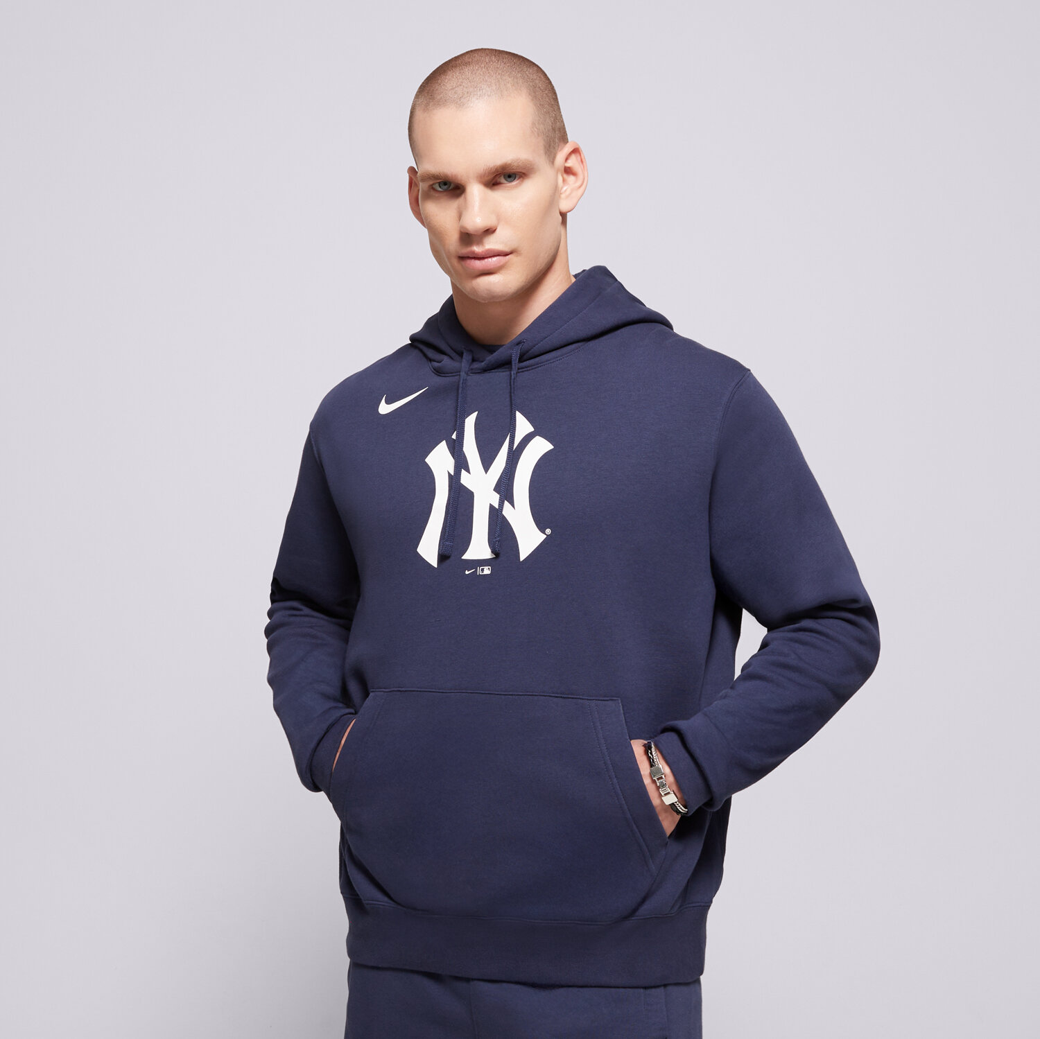 Herren NIKE HOODIE MLB LOGO CLUB FLEECE HOOD NEW YORK YANKEES NKDK-44B-NK-CKX Dunkelblau