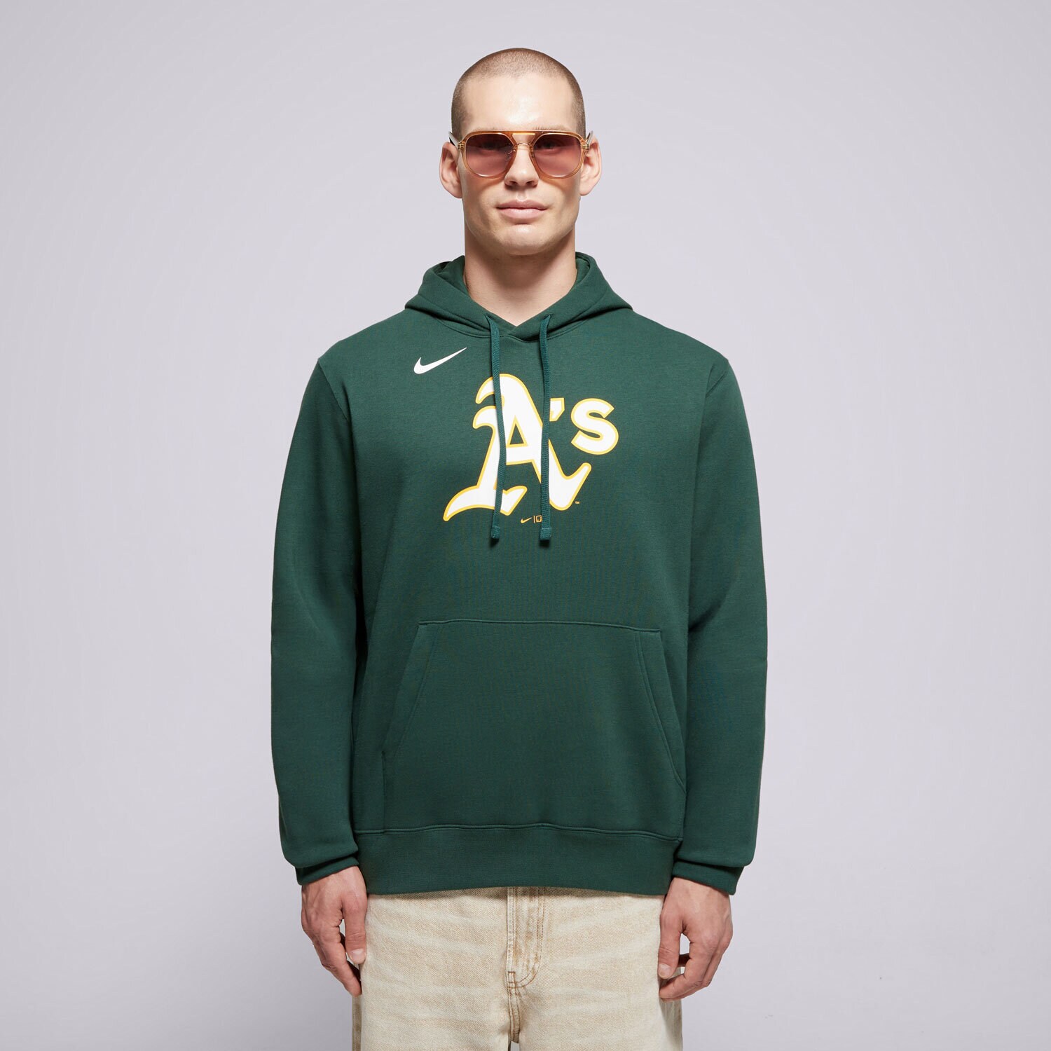 Herren NIKE HOODIE MLB LOGO CLUB FLEECE HOOD OAKLAND ATHLETICS NKDK-3EY-FZ-CKX Grün