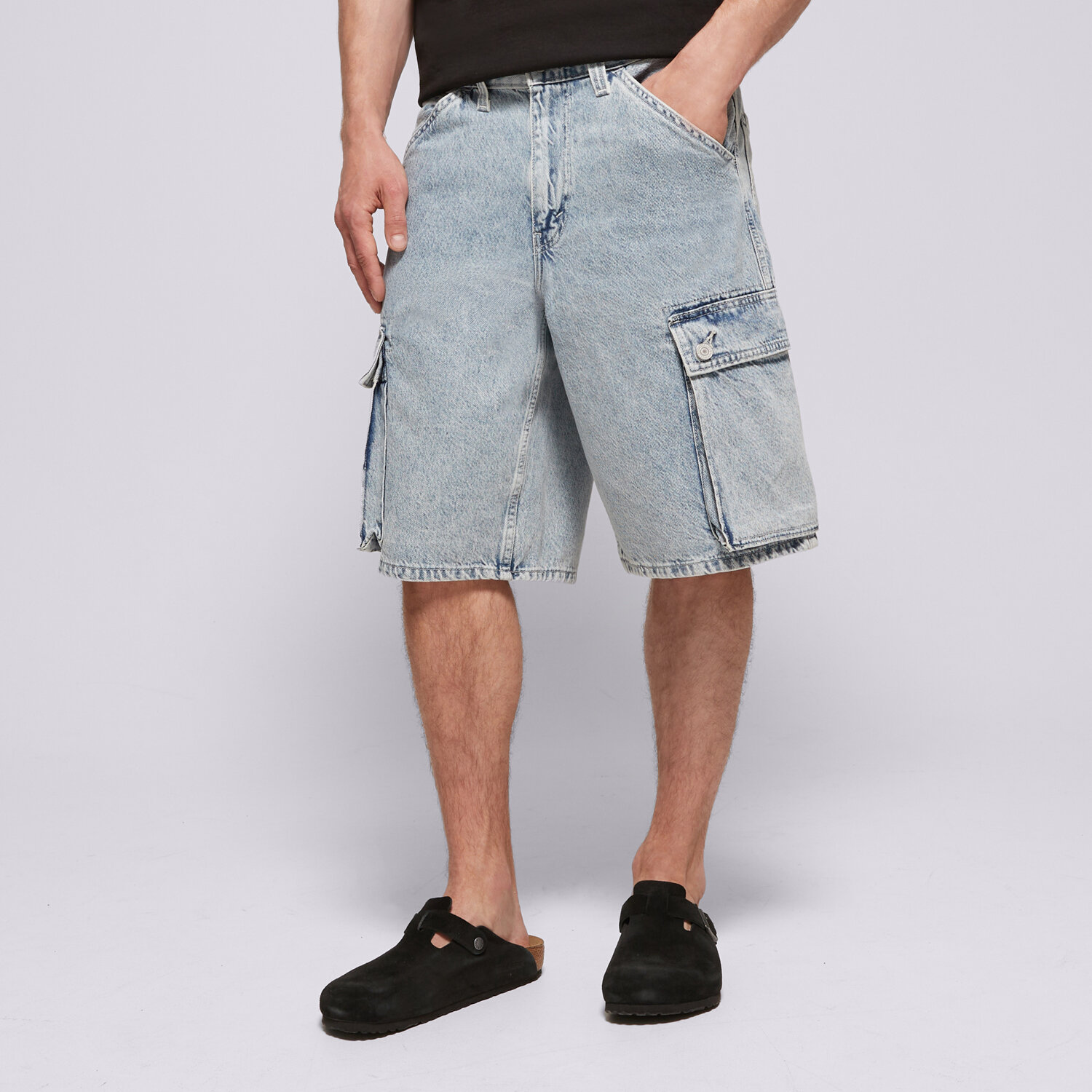 Herren Shorts LEVI'S SHORTS 478 BAGGY CARGO SHORTS LIGHT INDIGO - WORN IN 001GU-0004 Blau