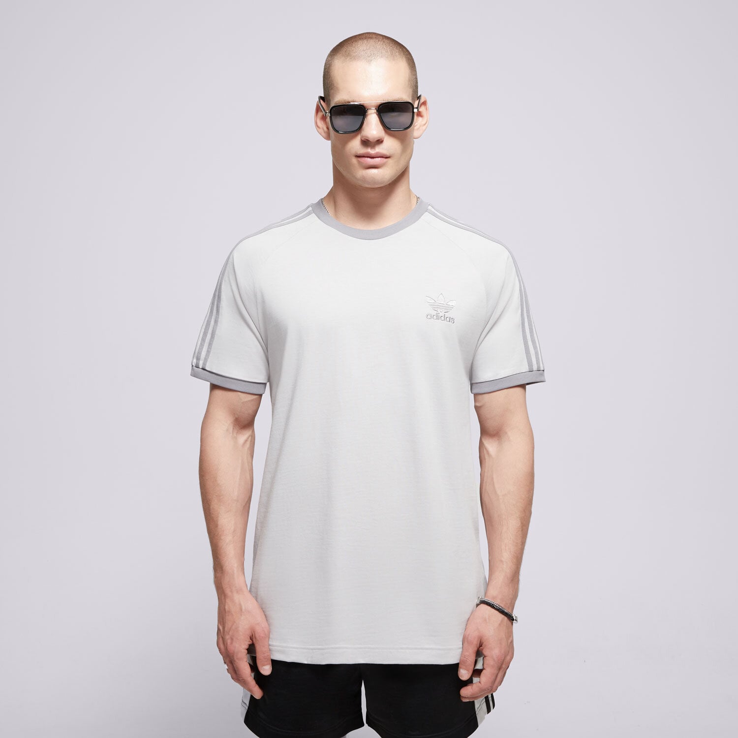 Herren T-Shirt ADIDAS T-SHIRT 3-STRIPES TEE JN7016 Grau