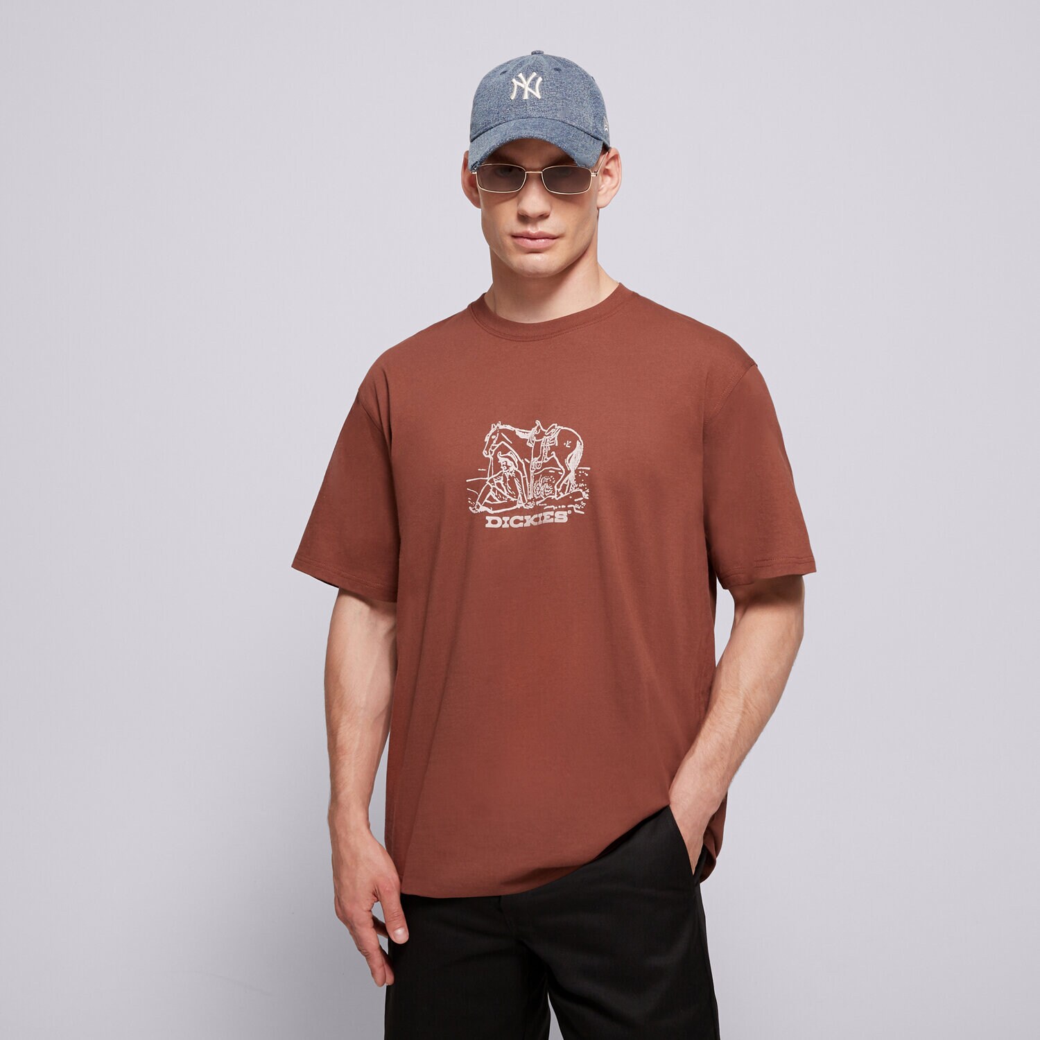 Herren T-Shirt DICKIES T-SHIRT COMPANION CENTER LOGO SS TEE DK0A4Z91K471 Braun