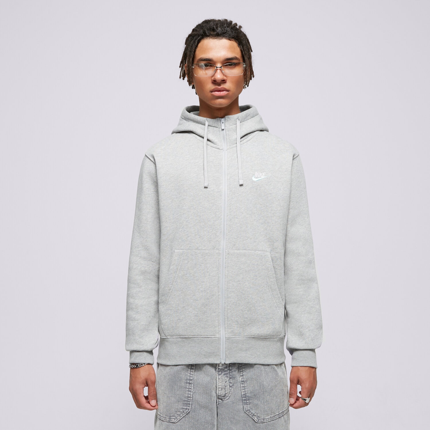 Herren NIKE HOODIE M NSW CLUB DT HOODIE FZ BB ESSENTIALS DQ8384-065 Grau