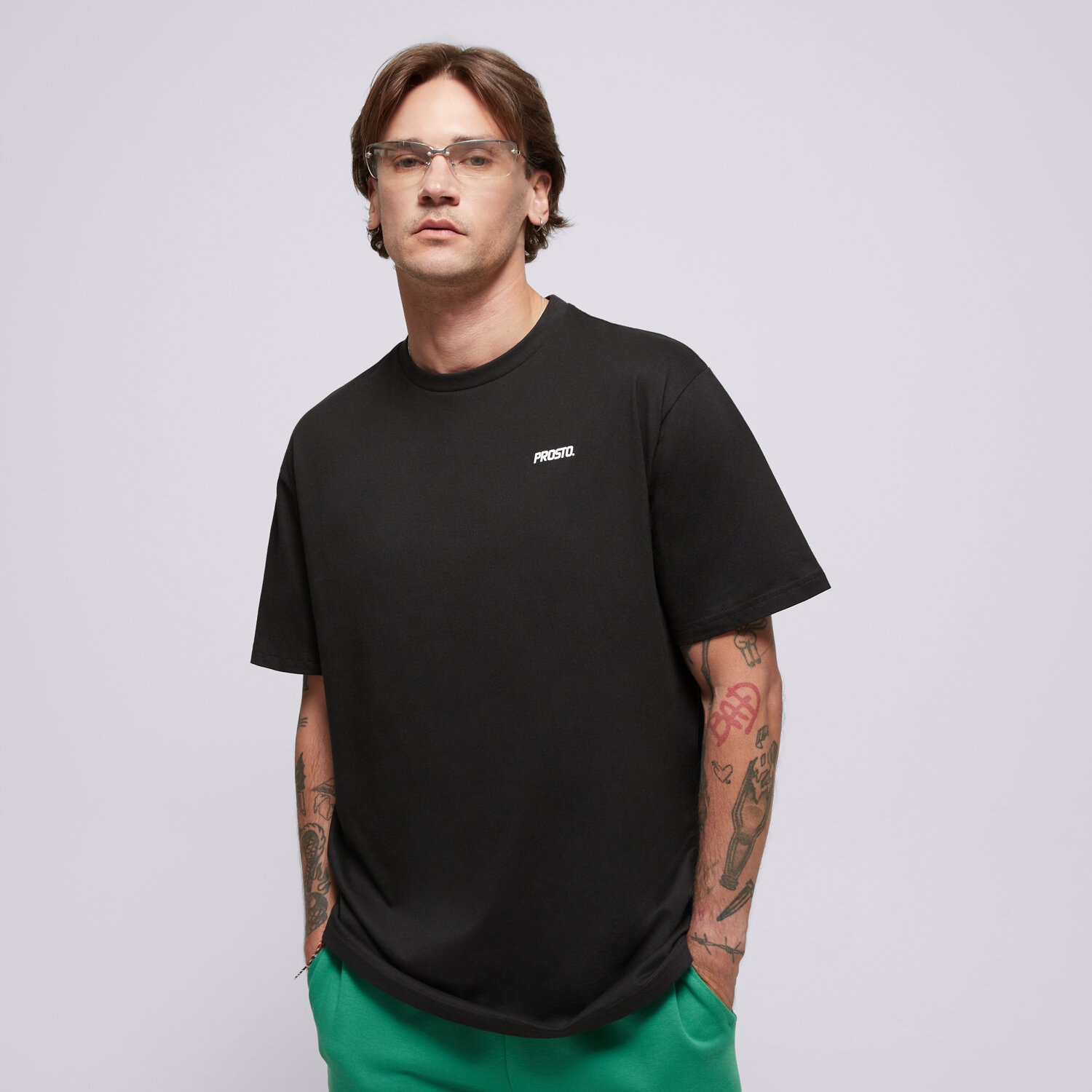 Herren T-Shirt PROSTO  T-SHIRT LUCK KL251MTEE1081 Schwarz