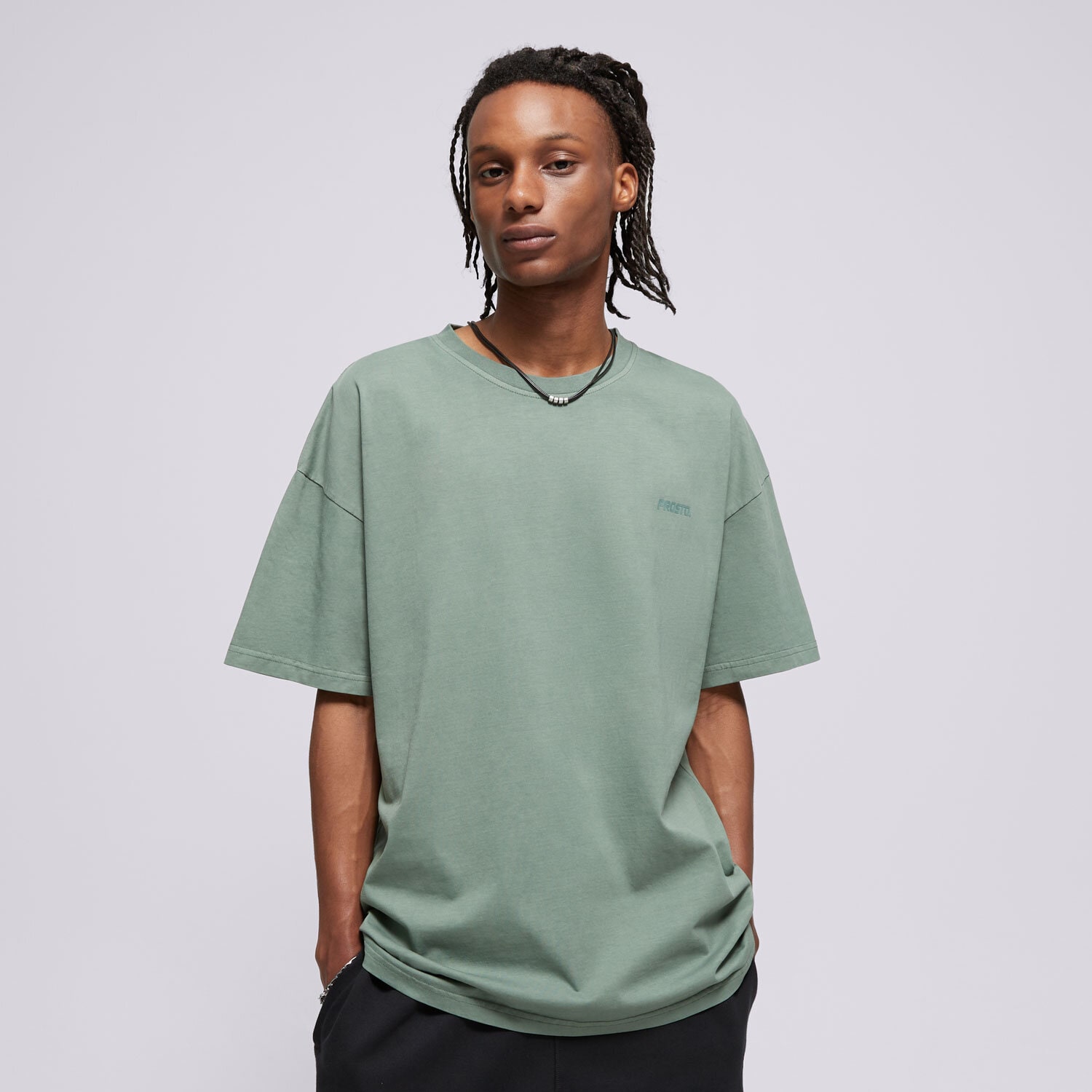 Herren T-Shirt PROSTO  T-SHIRT BLAC WASHED GREEN KL241MTEE123X Grün