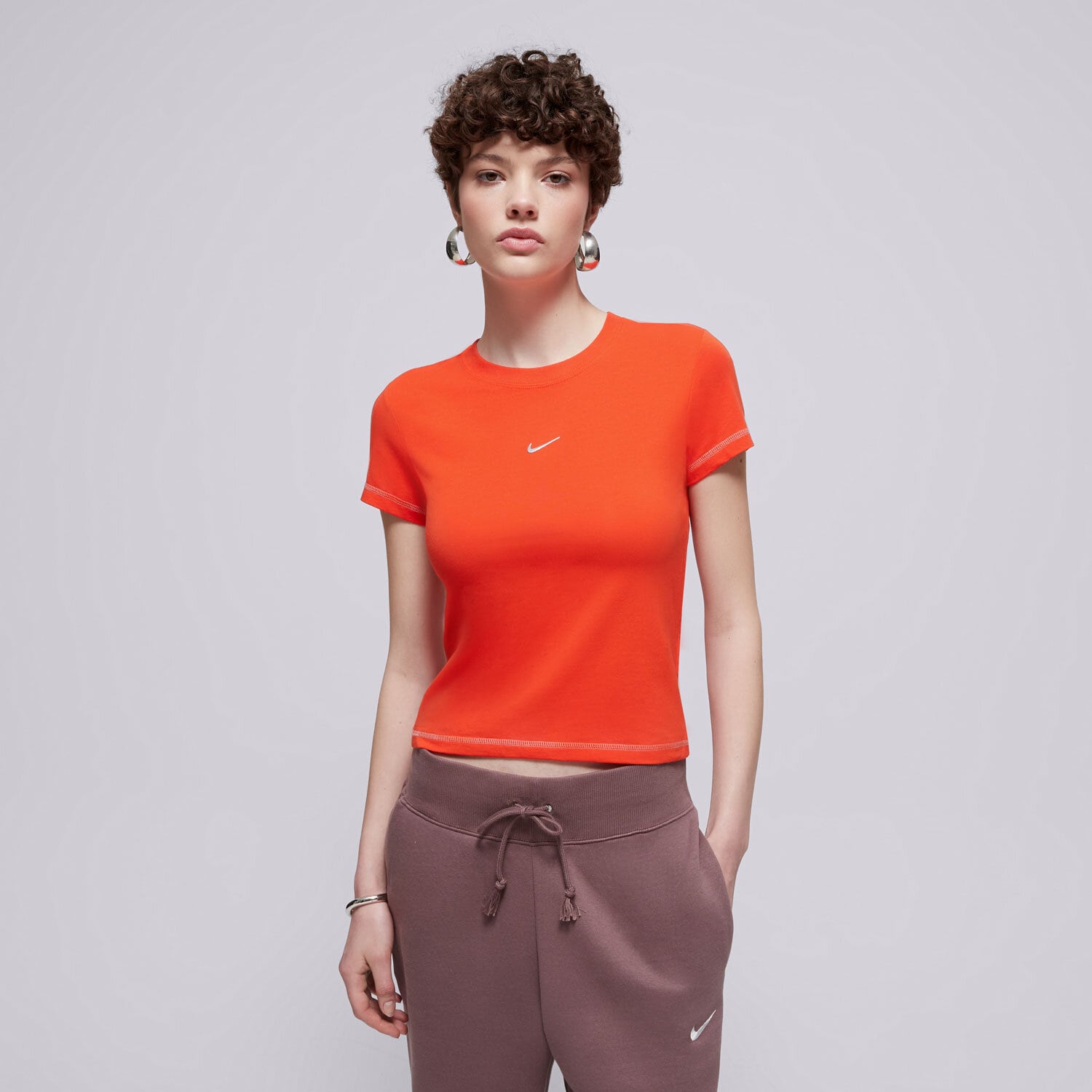 Damen T-Shirt NIKE T-SHIRT W NSW CHLL KNT MD CRP GLS HV6525-633 Rot