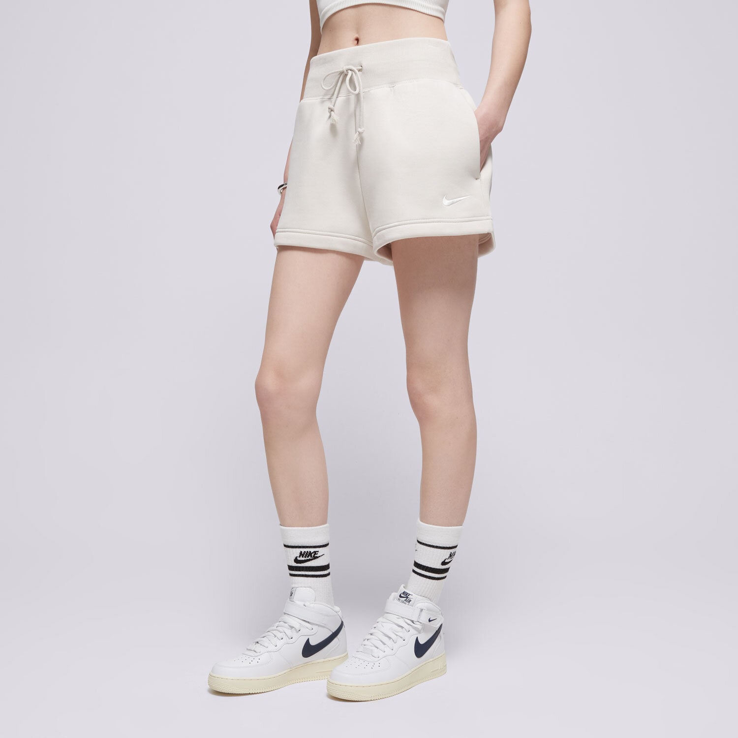 Damen Shorts NIKE SHORTS W NSW PHNX FLC HR SHORT FD1409-104 creme