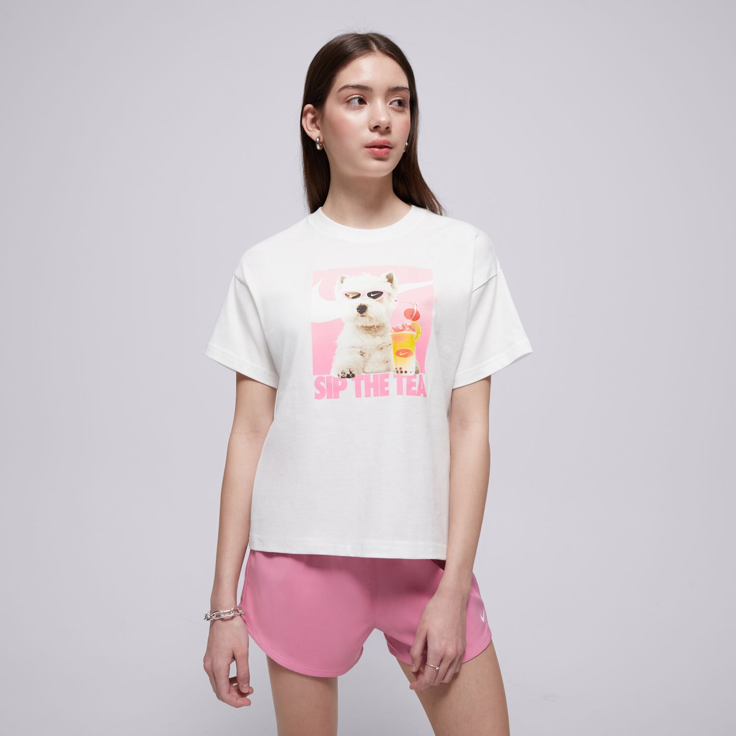 Kinder T-Shirt NIKE T-SHIRT G NSW PHOTO TEE GIRL HQ2337-100 Weiß