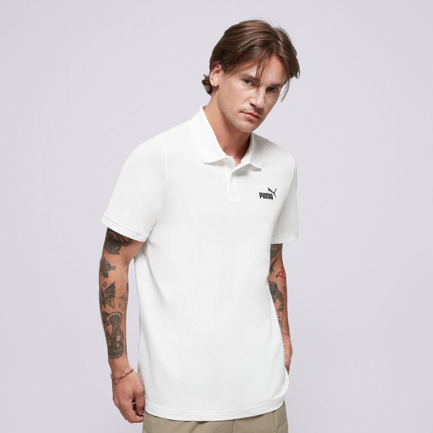 Herren Polo-Shirt PUMA POLO ESS NO. 1 LOGO PIQUE 68255202 Weiß
