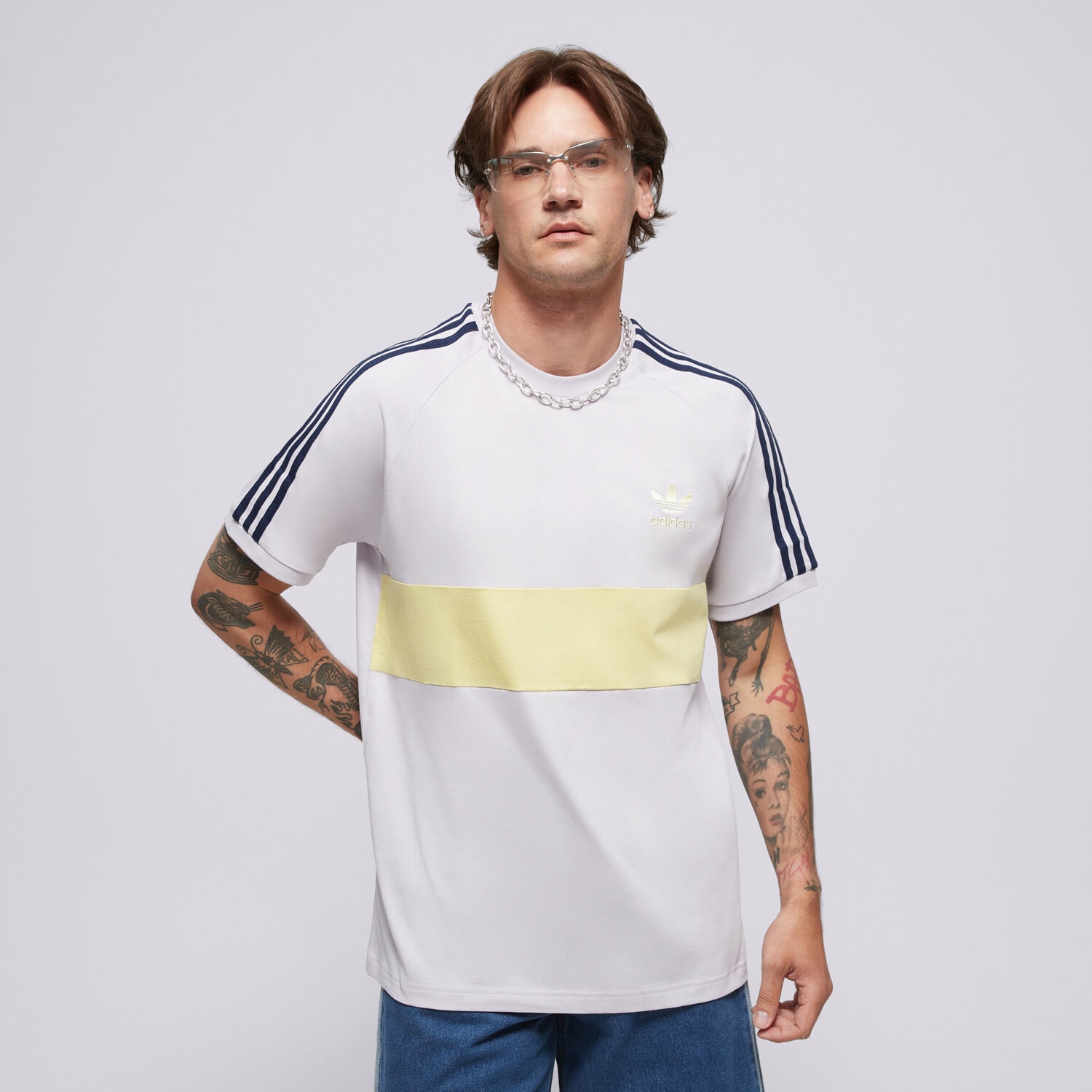 Herren T-Shirt ADIDAS T-SHIRT 3S PANEL TEE JD4278 Violet