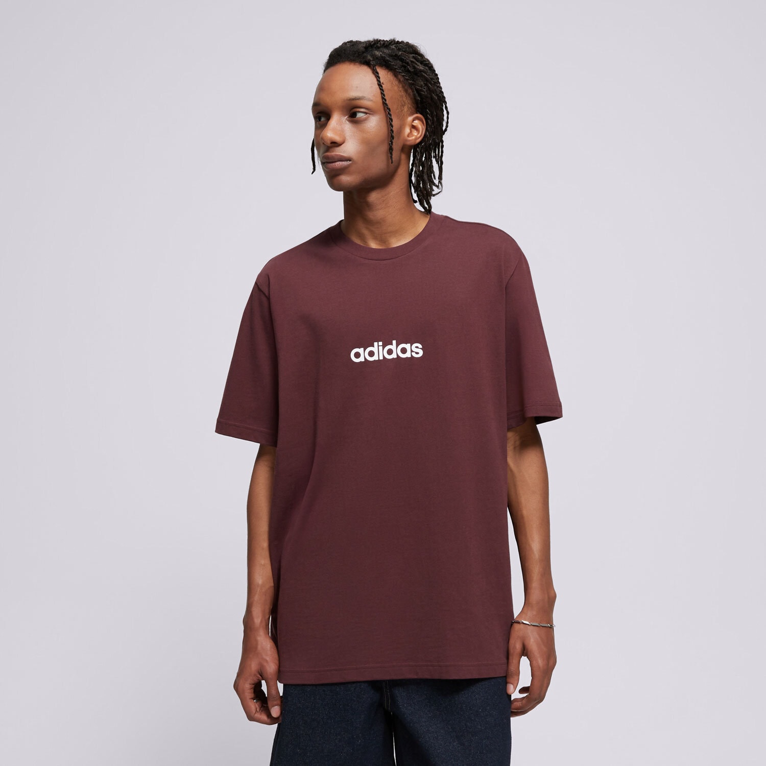 Herren T-Shirt ADIDAS T-SHIRT M LIN SJ T JE8998 Dunkelrot