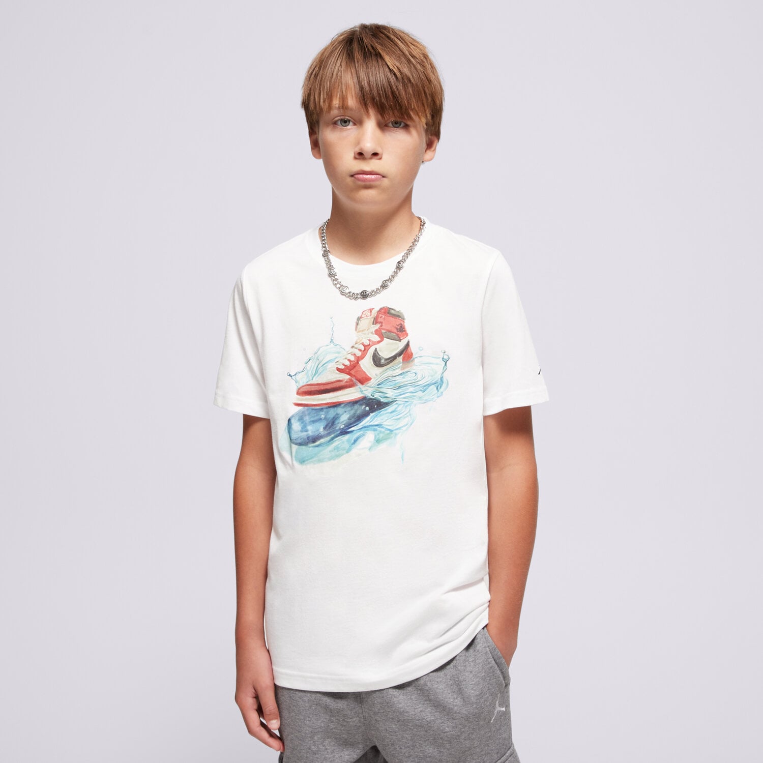 Kinder T-Shirt JORDAN T-SHIRT JDB AJ1 WAVE SS TEE BOY 95F043-001 Weiß