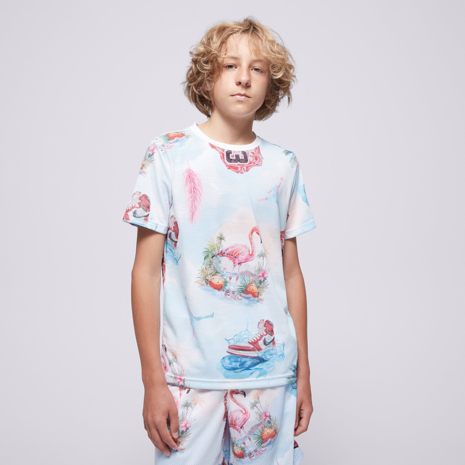 Kinder T-Shirt JORDAN T-SHIRT JDB JORDAN FLAMINGO AOP SS TEE BOY 95D844-001 Multicolor
