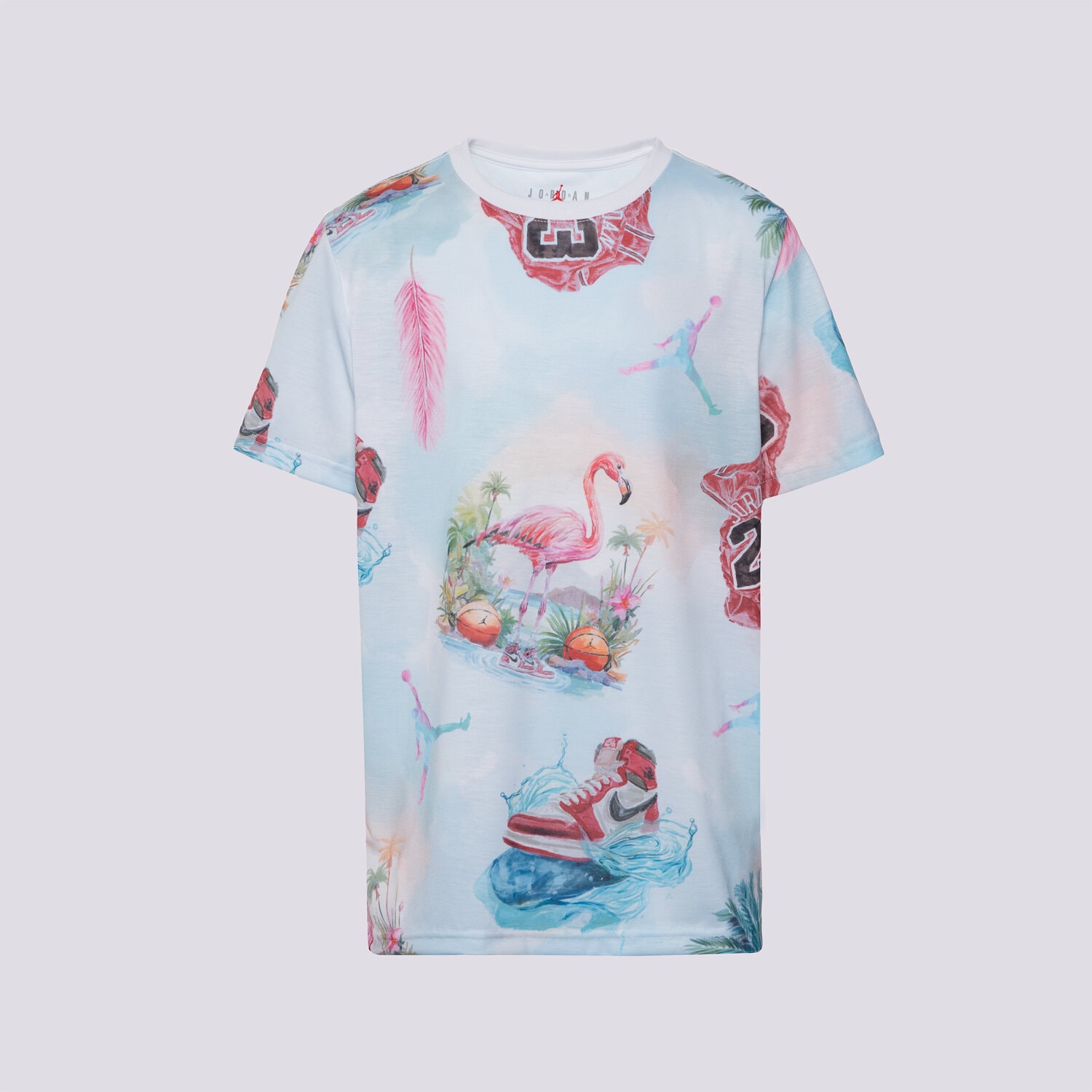 Kinder T-Shirt JORDAN T-SHIRT JDB JORDAN FLAMINGO AOP SS TEE BOY 95D844-001 Multicolor