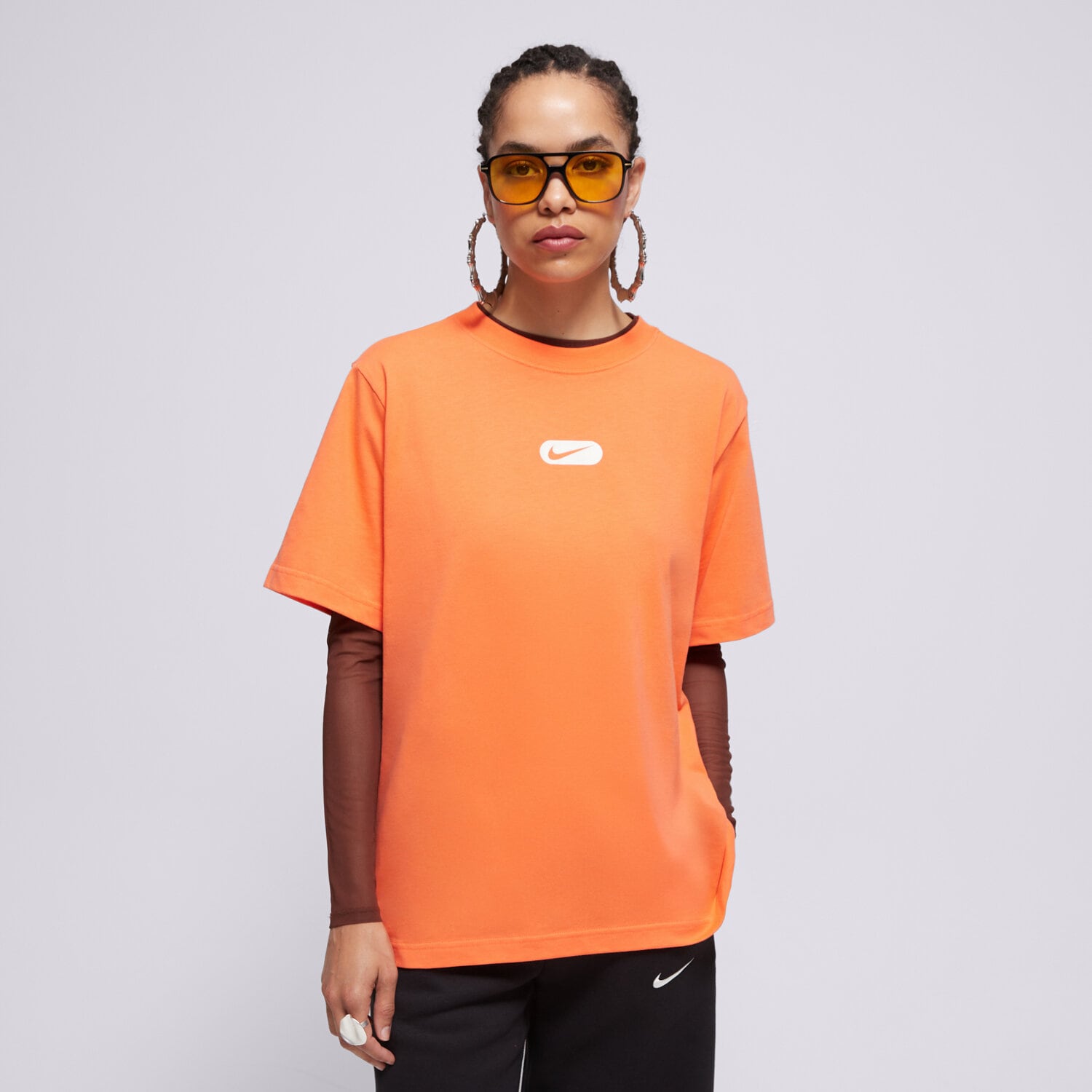Damen T-Shirt NIKE T-SHIRT W NSW CLUB SWOOSH SS TEE OC HQ1698-842 Orange
